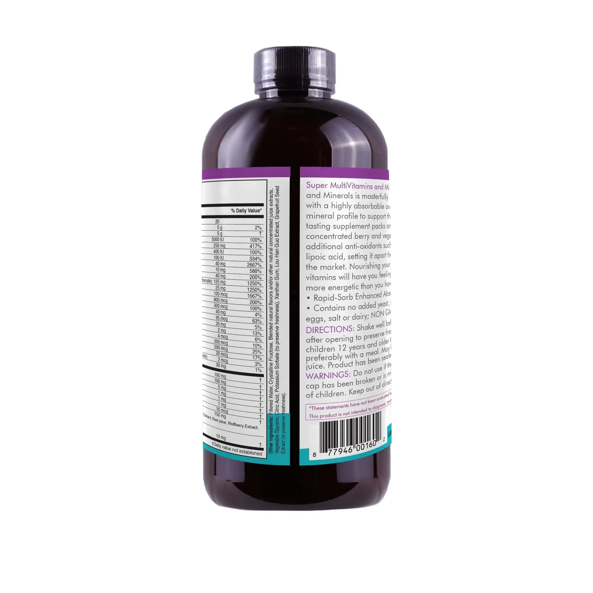 Liquid Super Multivitamin and Minerals - Premium Liquid Vitamins for Enhanced Absorption - Daily Liquid Multivitamin Supplement Life Solutions uk supplements