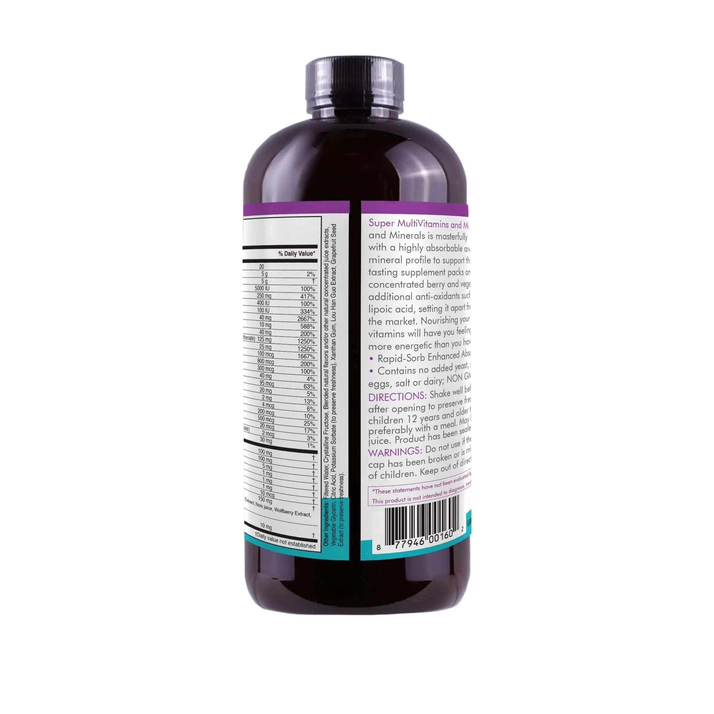 Liquid Super Multivitamin and Minerals - Premium Liquid Vitamins for Enhanced Absorption - Daily Liquid Multivitamin Supplement Life Solutions uk supplements