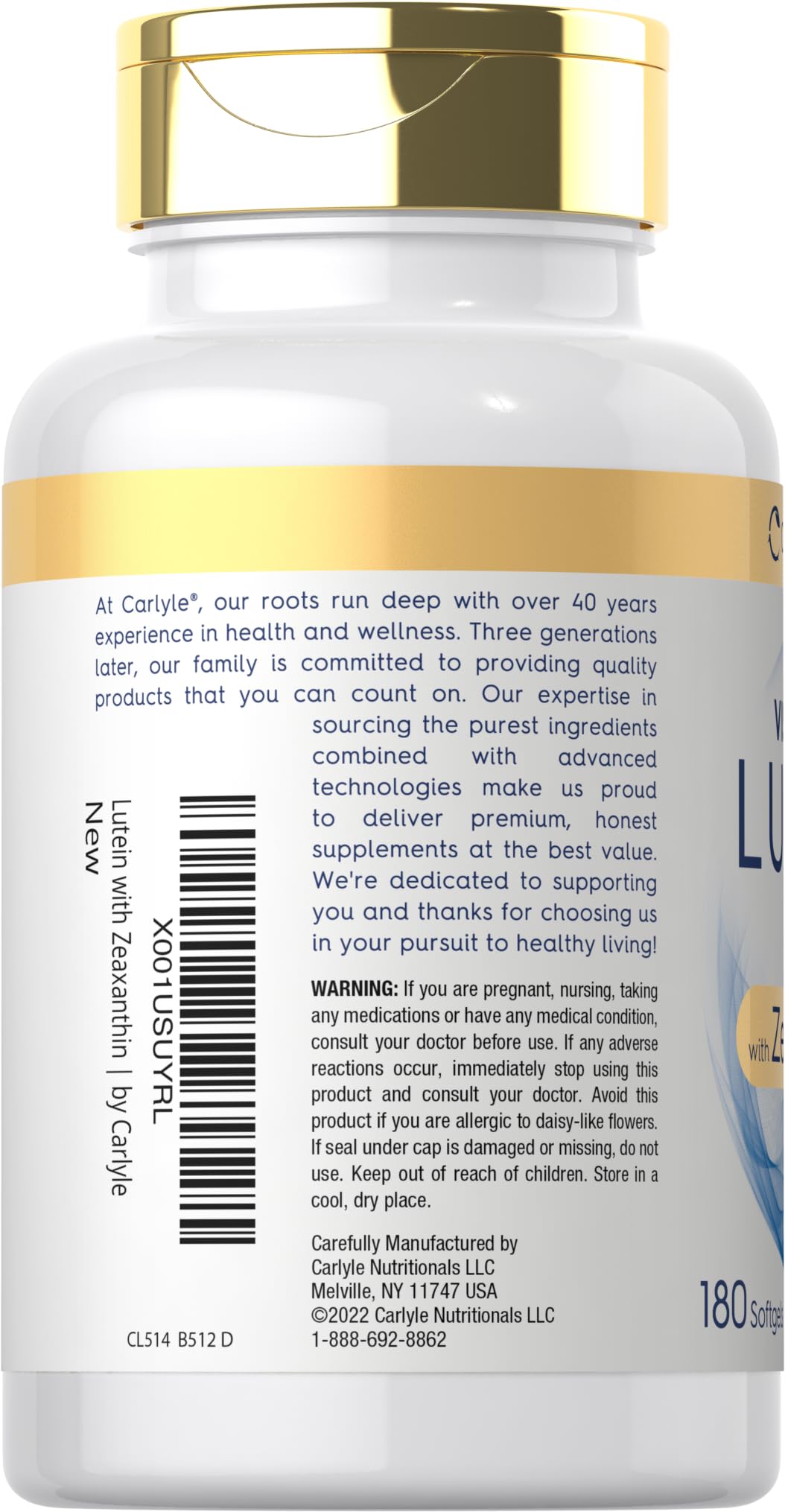 Carlyle Lutein and Zeaxanthin 40 mg | 180 Softgels | Eye Health Vitamins Carlyle uk supplements