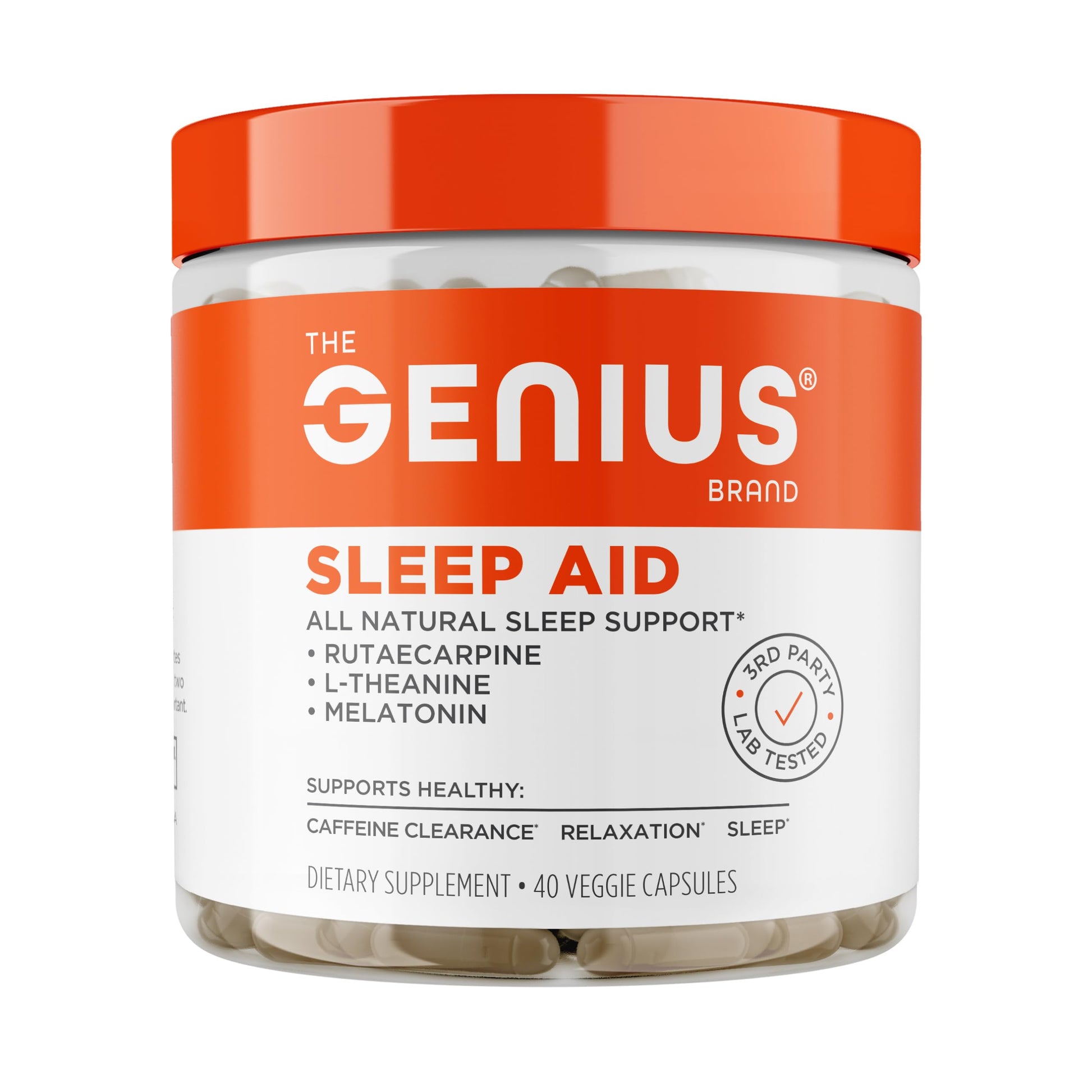 Genius Sleep AID - Smart Sleeping Pills Supplement - Relaxation Enhancer and Mood Support w/Inositol, L-Theanine & Glycine - 40 Capsules The Genius Brand uk supplements