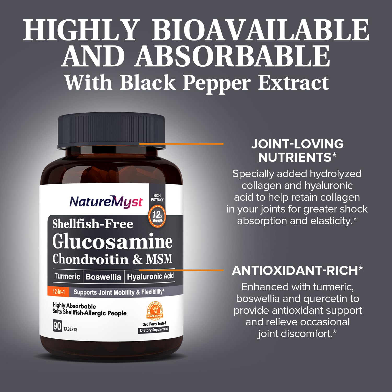 NatureMyst Glucosamine Chondroitin & MSM, Turmeric, Boswellia, Collagen, Hyaluronic NatureMyst uk supplements