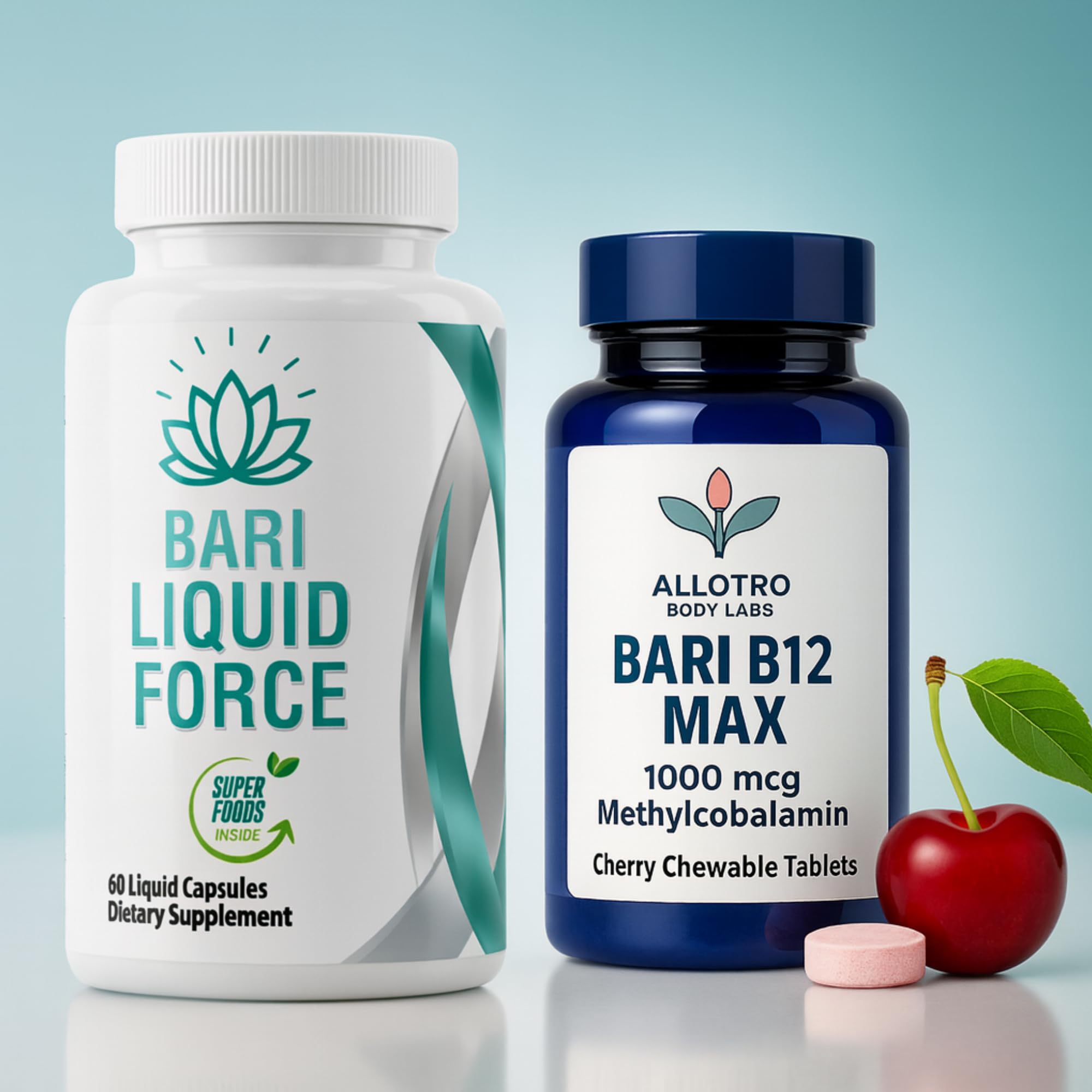 Bariatric Multivitamin and B12 Max Combo Pack | Liquid Filled Multivitamin with Antioxidants, Iron & Sublingual Methylcobalamin B12 for Post Bariatric Surgery, Gastric Sleeve, Bypass, SADI & Lap Band Allotro Labs uk supplements