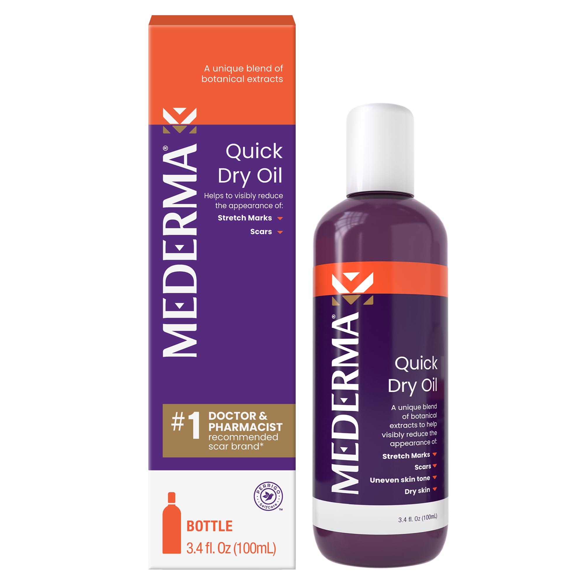 Mederma Quick Dry Oil, Scar and Stretch Mark Treatment, Helps to Improve the Appearance with Natural Botanical Extracts, Paraben Free, Fast-Absorbing, 3.4oz (100ml) Mederma uk supplements