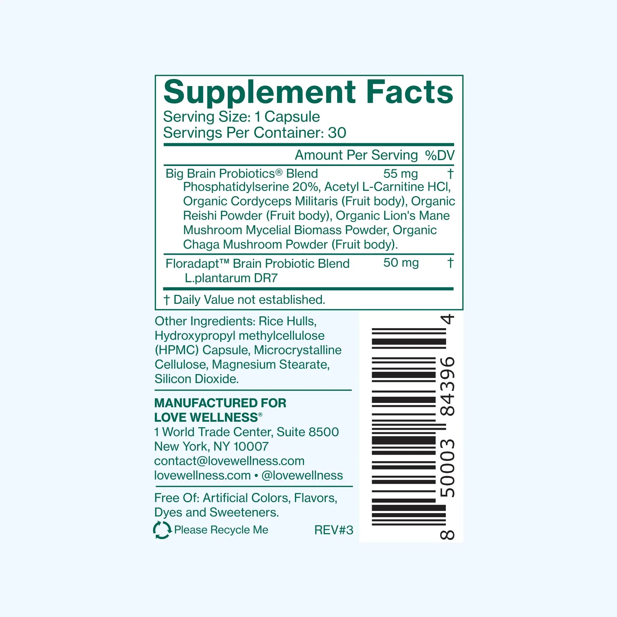 Love Wellness Daily Love Multivitamin & Big Brain Probiotics | Mind and Body Duo | Womens Vitamin and Probitoic Love Wellness uk supplements