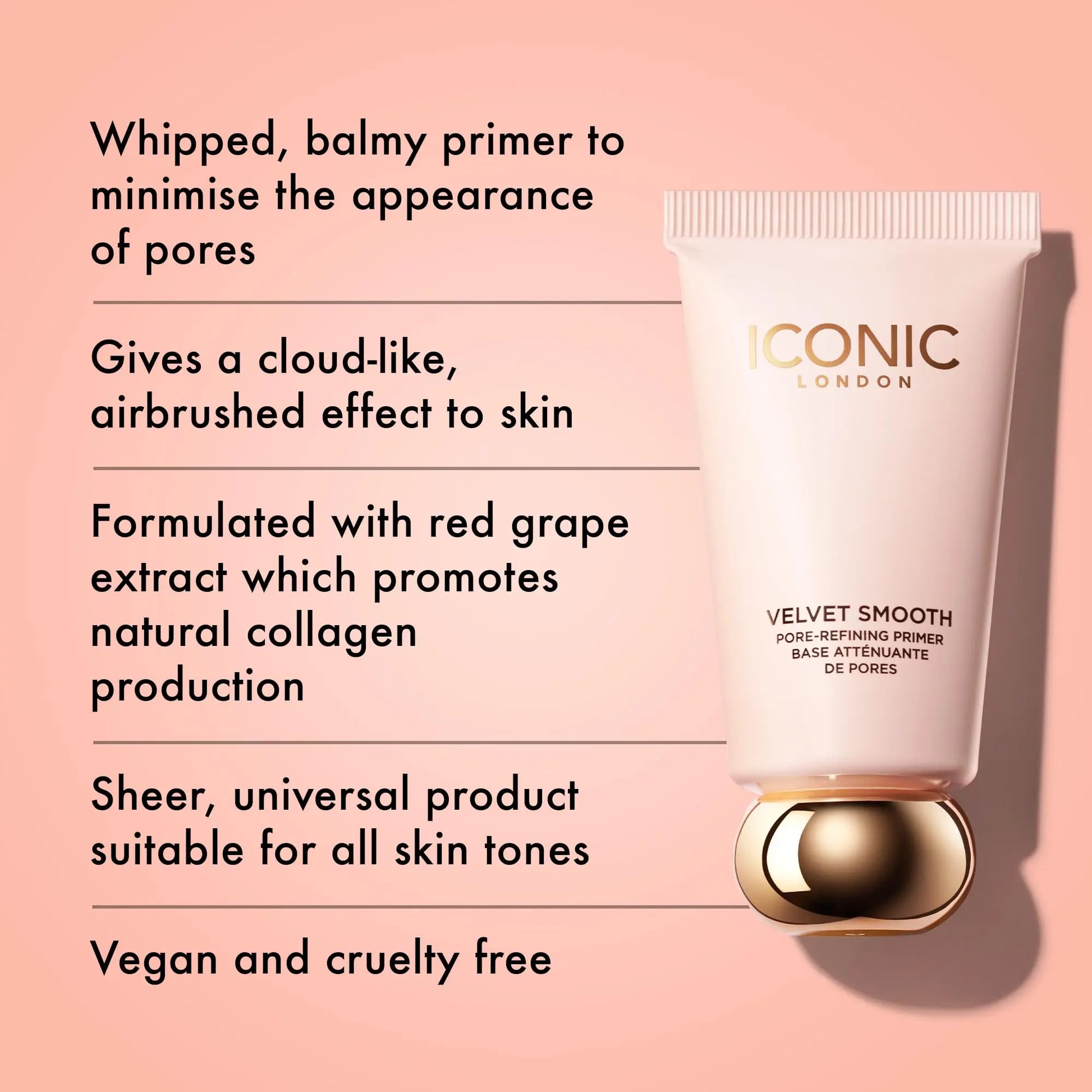 ICONIC LONDON Velvet Smooth Pore-Refining Primer | Whipped, Balmy Primer, Diffuses Pores, Cruelty-Free, Vegan Makeup, 1.01 Fl oz ICONIC LONDON uk supplements