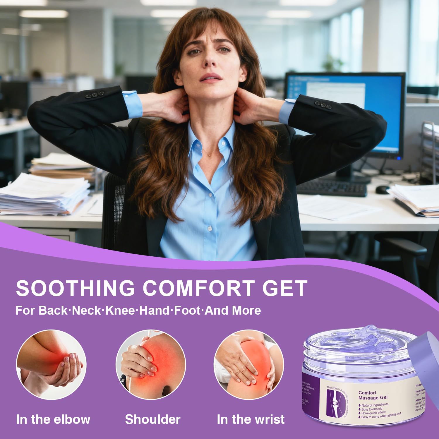 Kresin Joint Comfort Purple Gel, Kresin Joint Comfort Massage Gel, Soothes Discomfort for Neck, Back, Knees, Lumbar, and Feet, Absorb Quickly and Non-Greasy, 1.76 OZ, Violet Josmon uk supplements