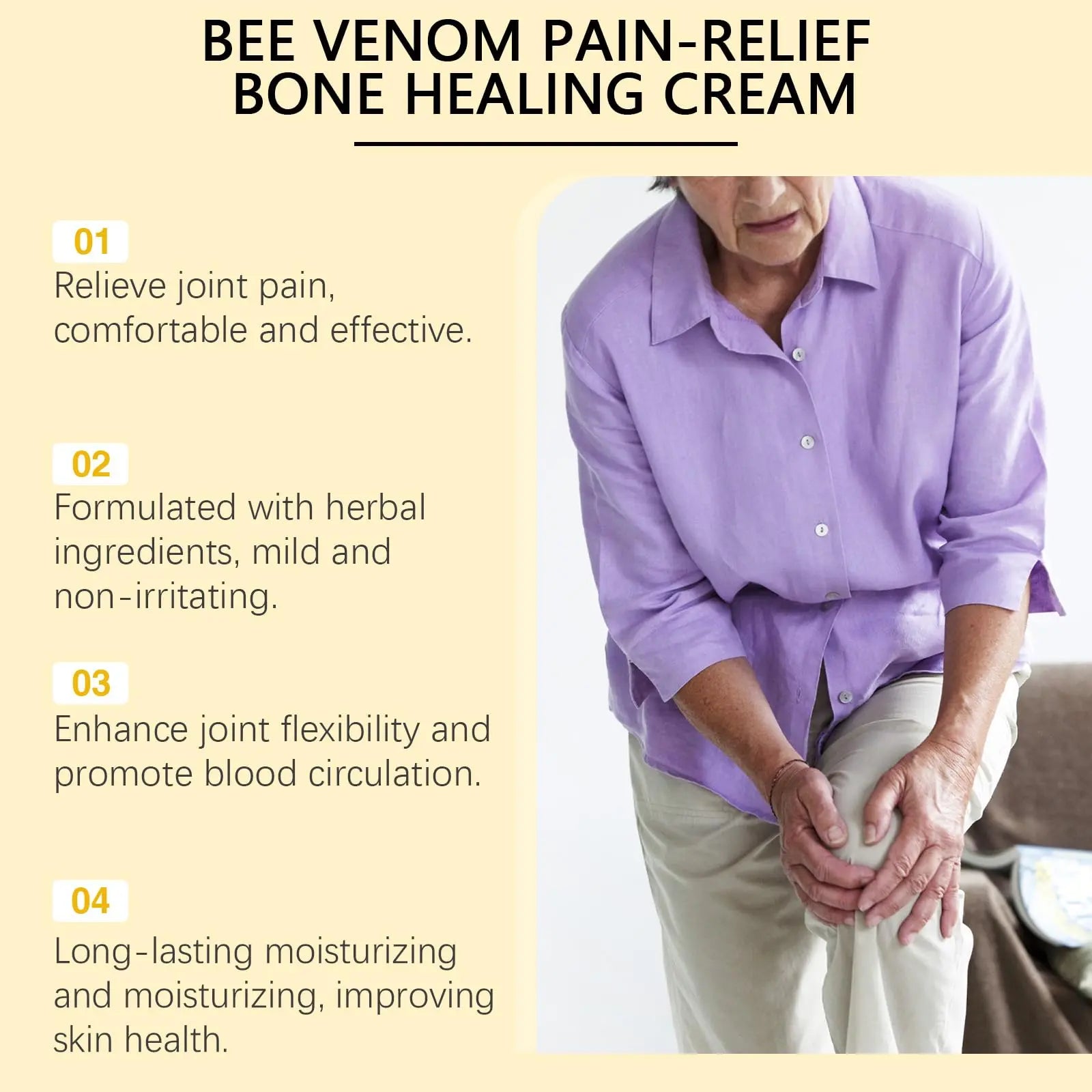 Liwoci Bee Venom Cream-Suitable for Neck, Waist, Back, Hands, Feet and Leg Joint Pain Care Liwoci uk supplements