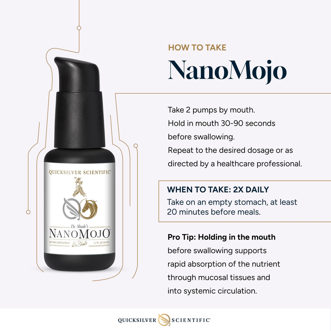 Quicksilver Scientific NanoMojo - Male-Specific Endurance Elixir & Energy Boost Support - 19 Herbs Including Epimedium for Men, Rhodiola Extract, Herbal Ginseng, and Adaptogenic Herbs (1.7oz / 50ml) Quicksilver Scientific uk supplements