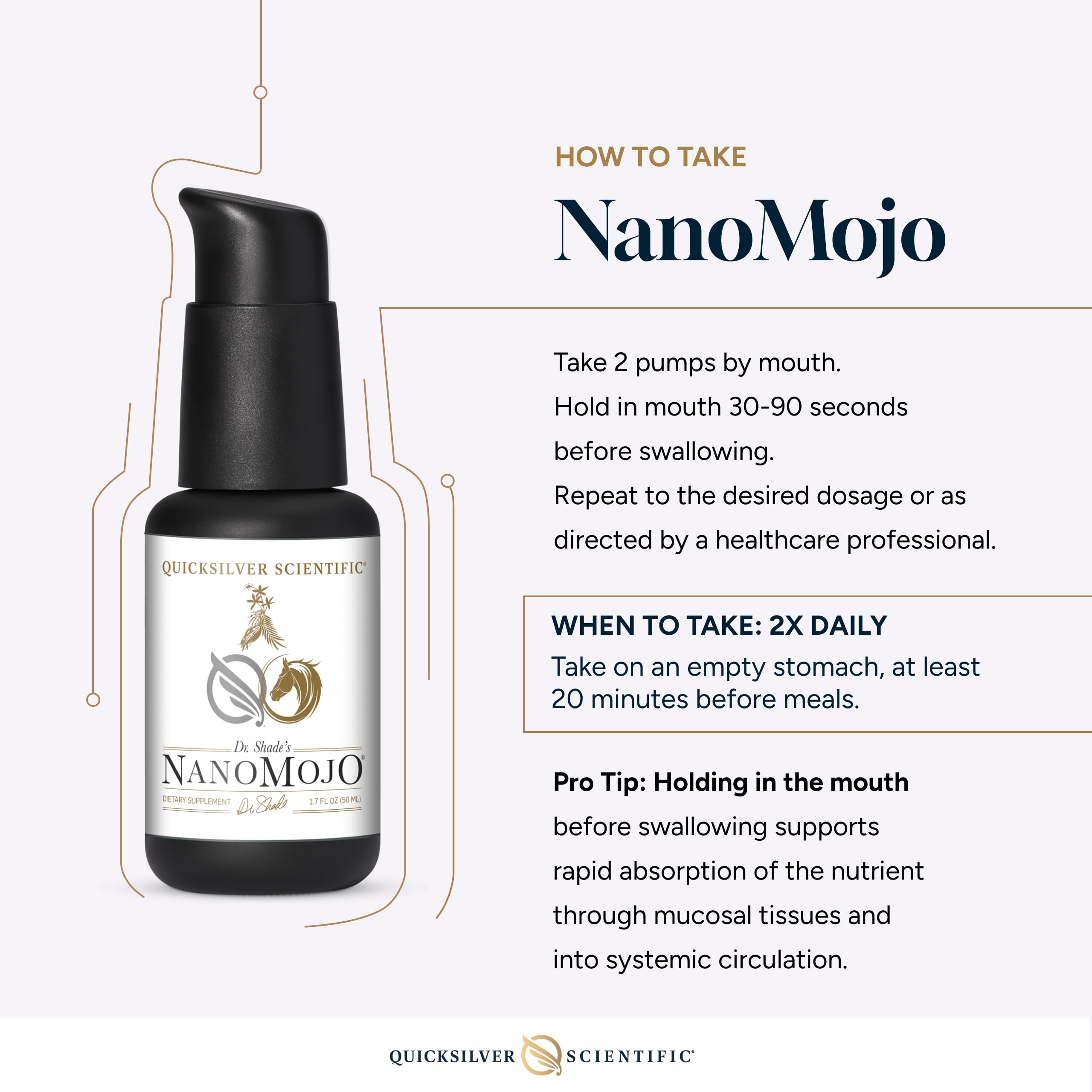 Quicksilver Scientific NanoMojo - Male-Specific Endurance Elixir & Energy Boost Support - 19 Herbs Including Epimedium for Men, Rhodiola Extract, Herbal Ginseng, and Adaptogenic Herbs (1.7oz / 50ml) Quicksilver Scientific uk supplements