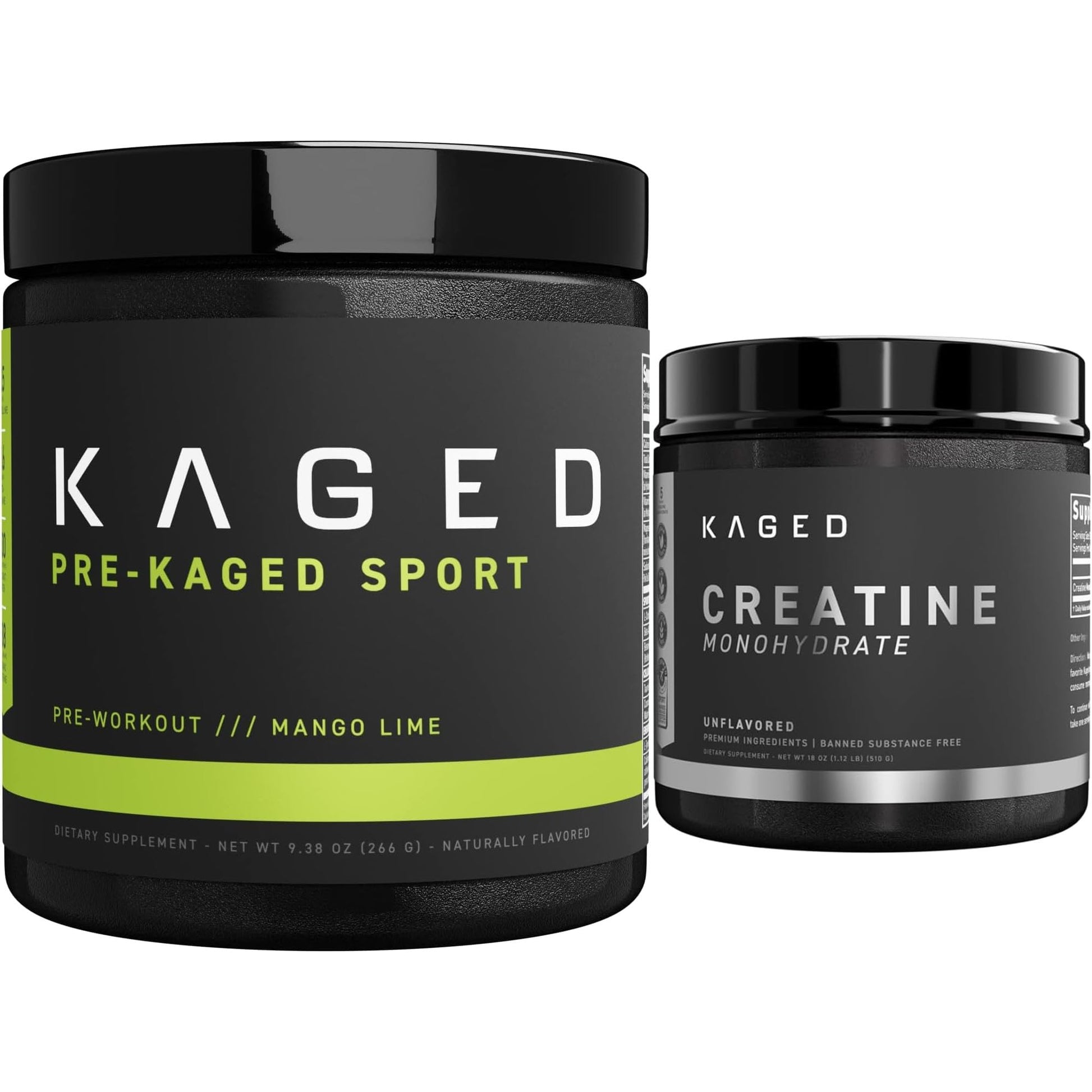 Kaged Pre Sport & Creatine Monohydrate Bundle | Mango Lime Pre + Unflavored Creatine Kaged uk supplements