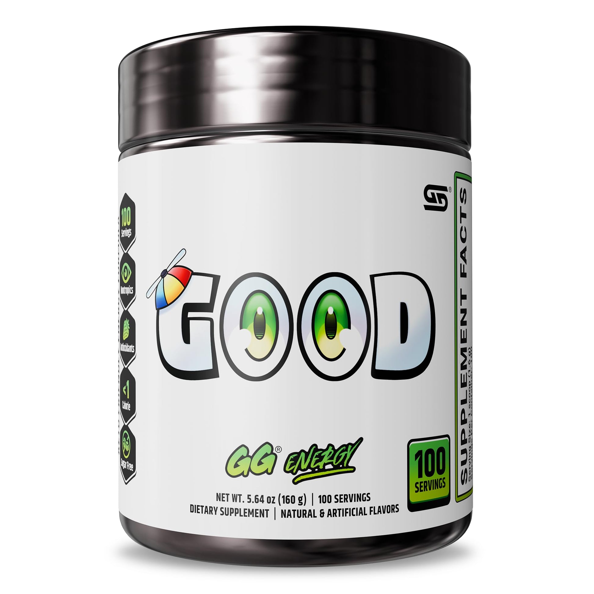 Gamer Supps GG Energy - Good by SMii7Y (100 Servings) - Keto Friendly Gaming Energy and Nootropic Blend, Sugar Free + Organic Caffeine + Vitamins + Immune Support, Powder Drink Gamer Supps uk supplements