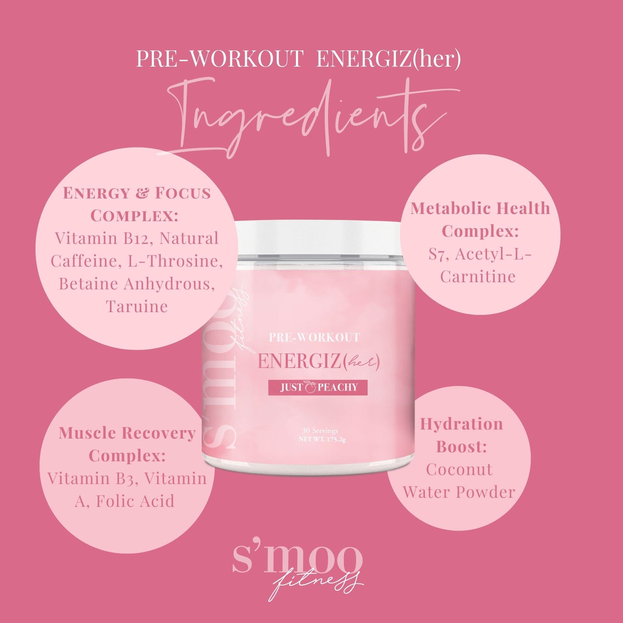 S'moo ENERGIZ(her) Pre Workout Supplement - Preworkout Energy Powder - 30 Servings S'moo uk supplements