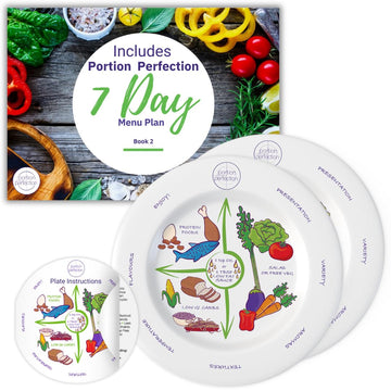 Portion Perfection Melamine 2 Pack 10” Portion Plates for Adults with Low Calorie Meal Plan Portion Perfection uk supplements
