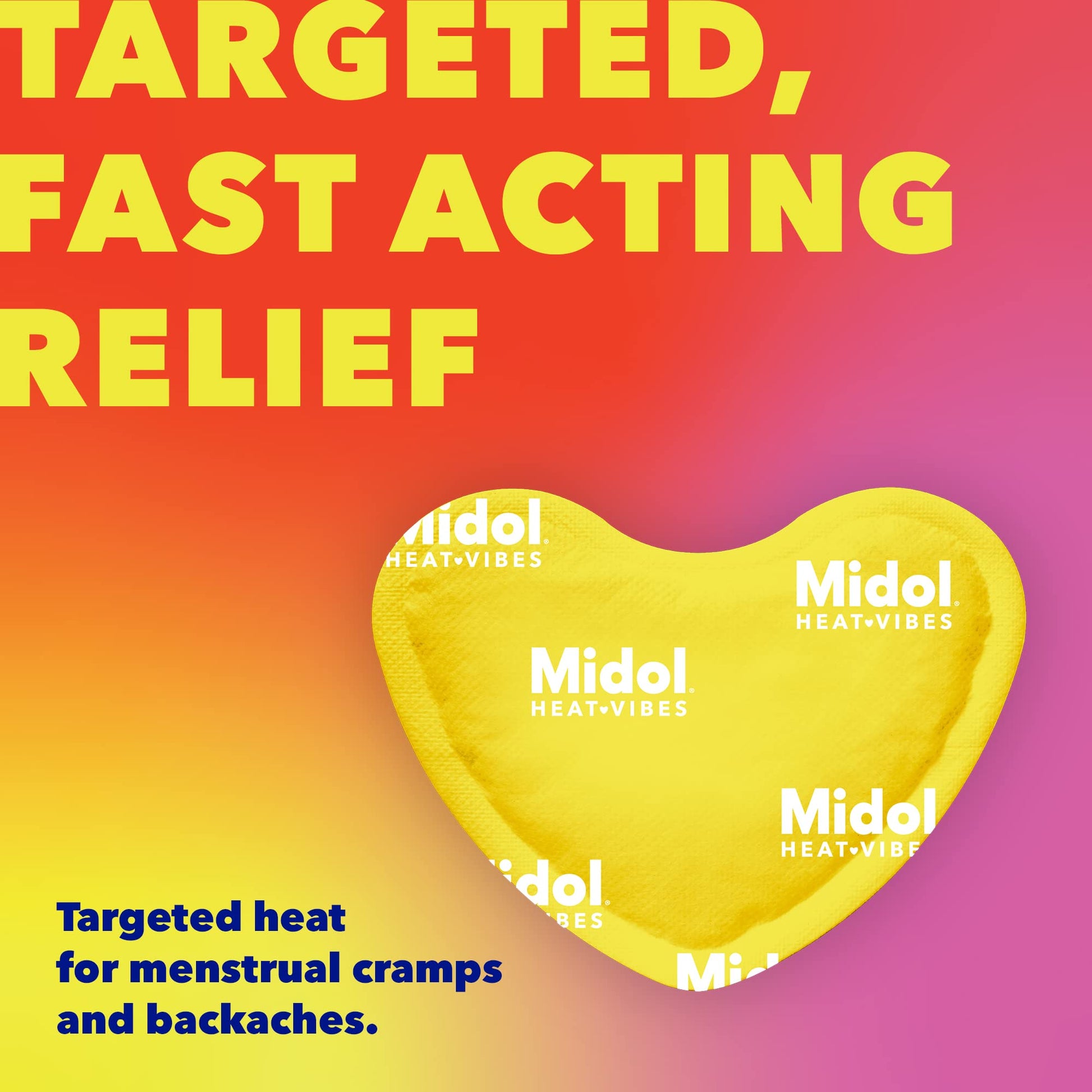 Midol Heat Vibes Menstrual Pain Relief Heat Patches - 6 Count Pack for Period Cramps and Backache Midol uk supplements