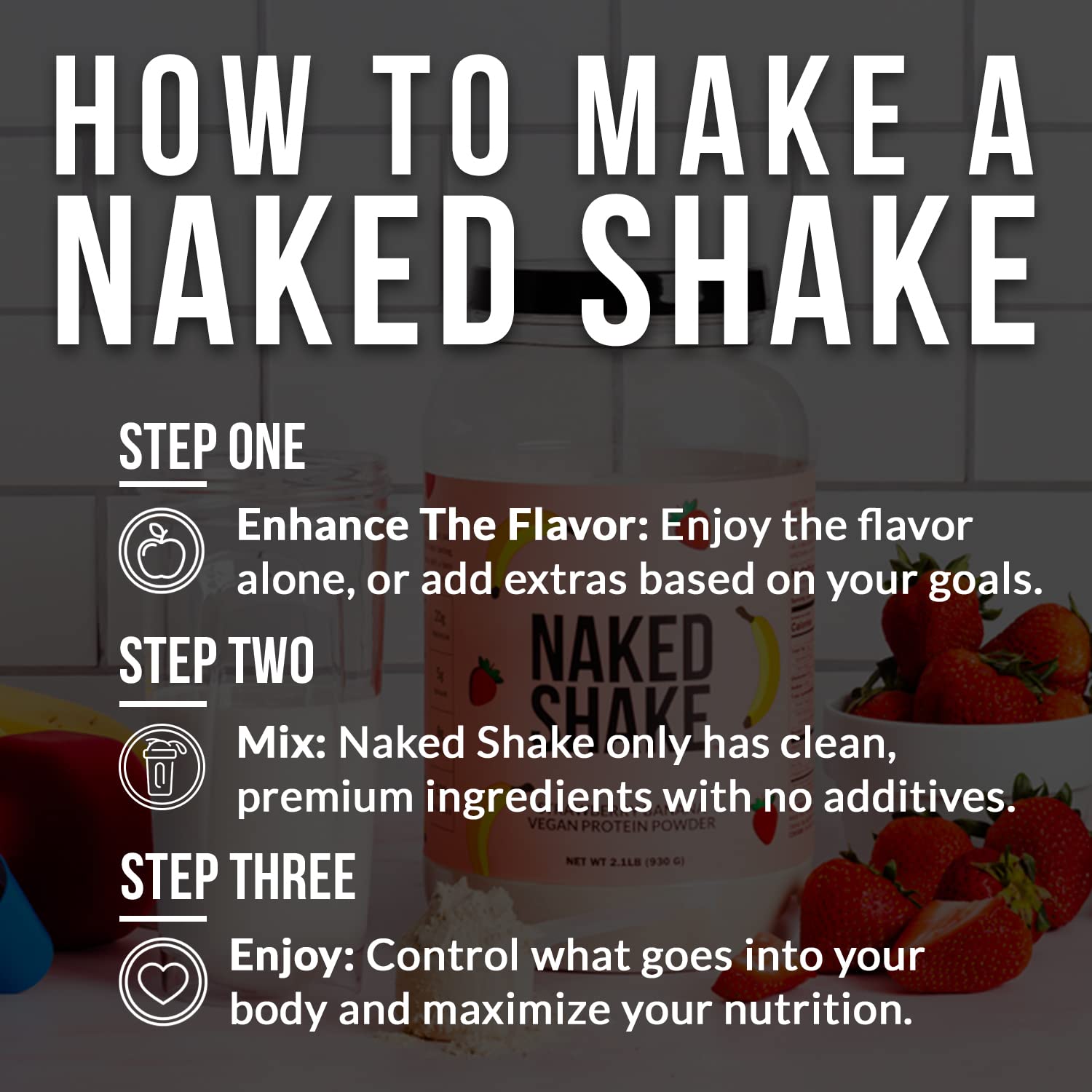 NAKED nutrition Naked Shake - Vegan Protein Powder, Strawberry Banana - Flavored Plant NAKED uk supplements
