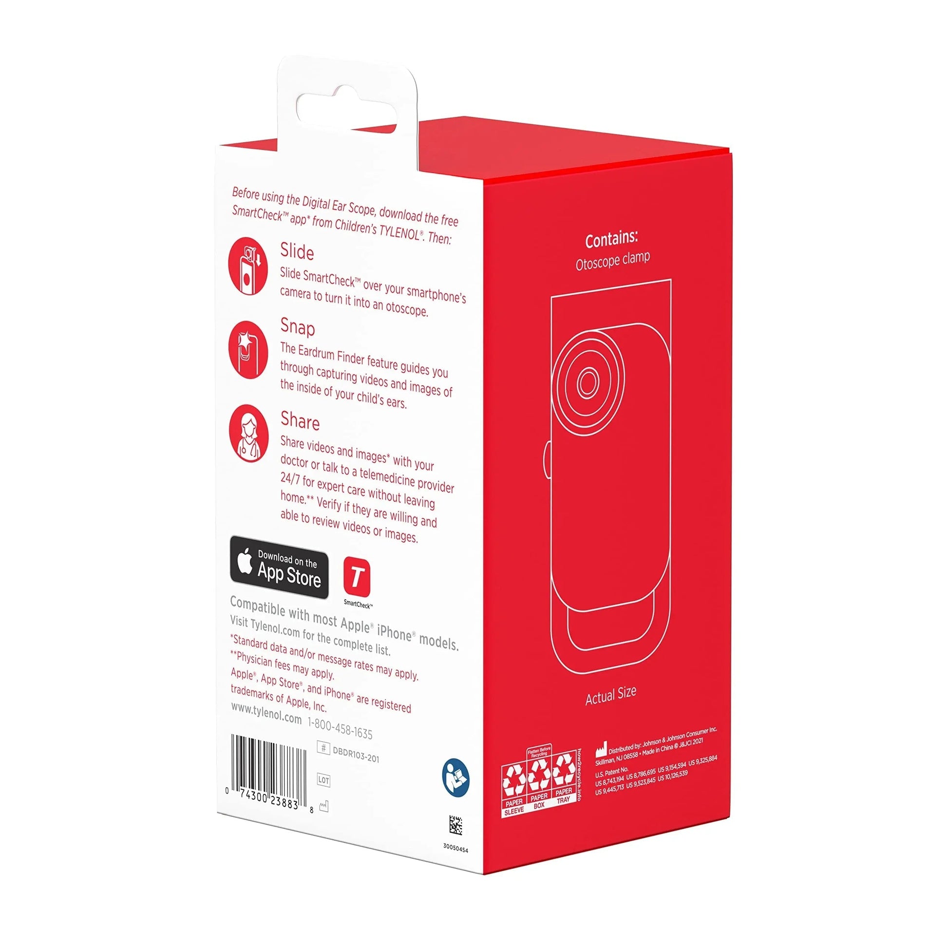 SmartCheck Digital Ear Scope from Children's Tylenol, Otoscope with Light, 1 Otoscope Clamp, 12 Specula Tips + Children's Tylenol Pain + Fever Medicine with Acetaminophen, 8 fl. oz Tylenol uk supplements