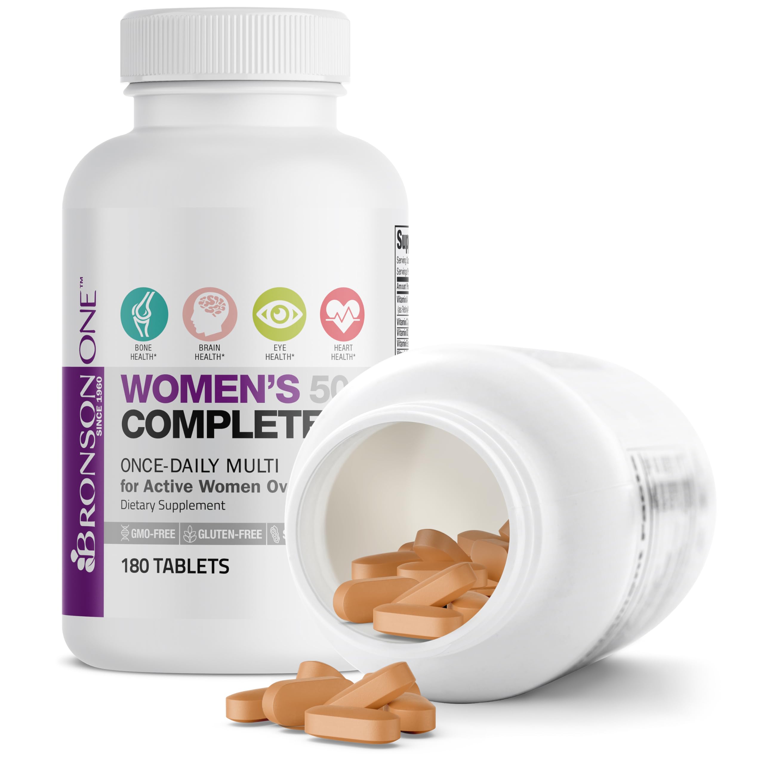 Bronson ONE Daily Women’s 50+ Complete Multivitamin Multimineral, 180 Tablets Bronson uk supplements