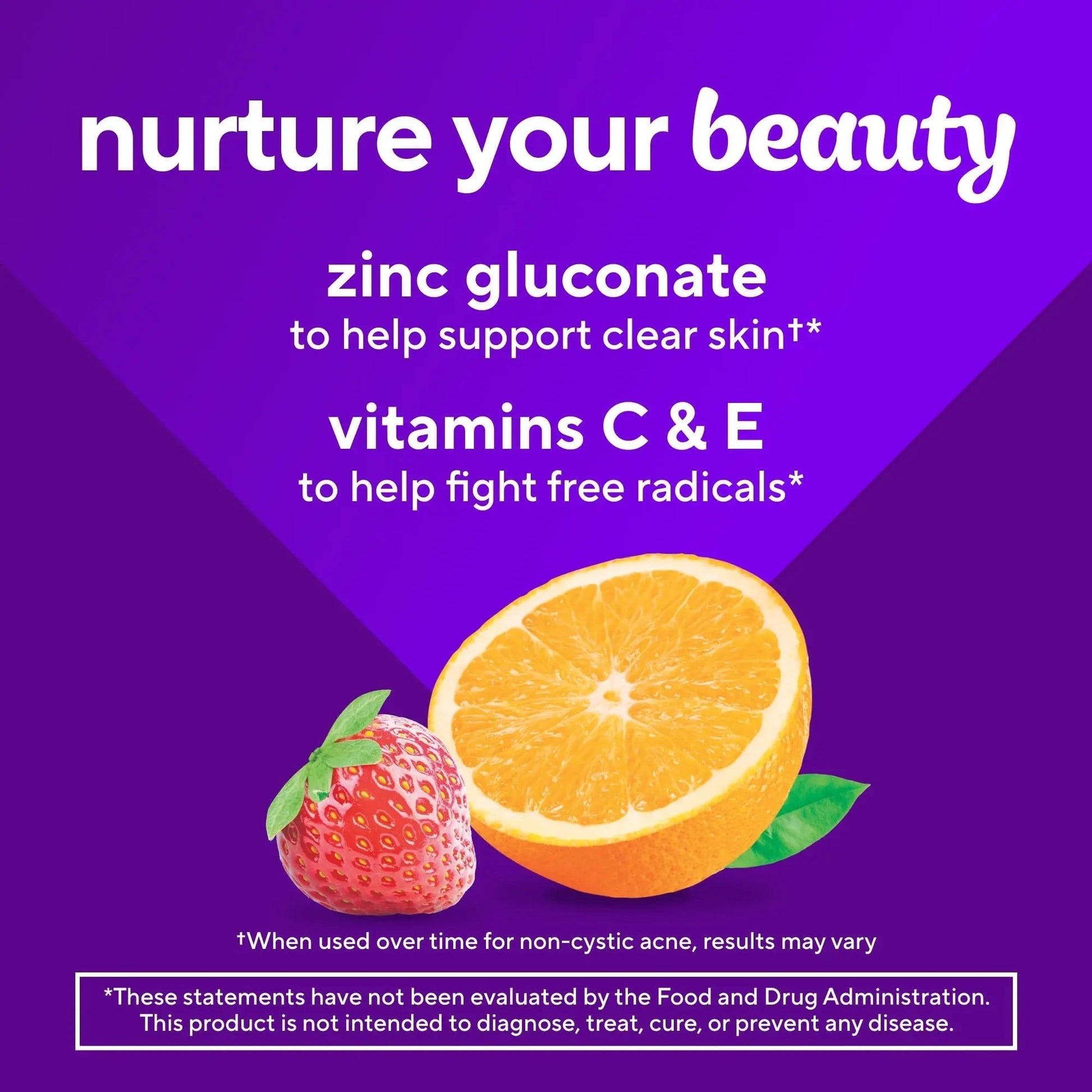 vitafusion Daily Complexion Care (1), Beauty Supplement Helps Support Clear Skin (1) (2) with Zinc Gluconate, Plus Vitamins E & C Vitafusion uk supplements