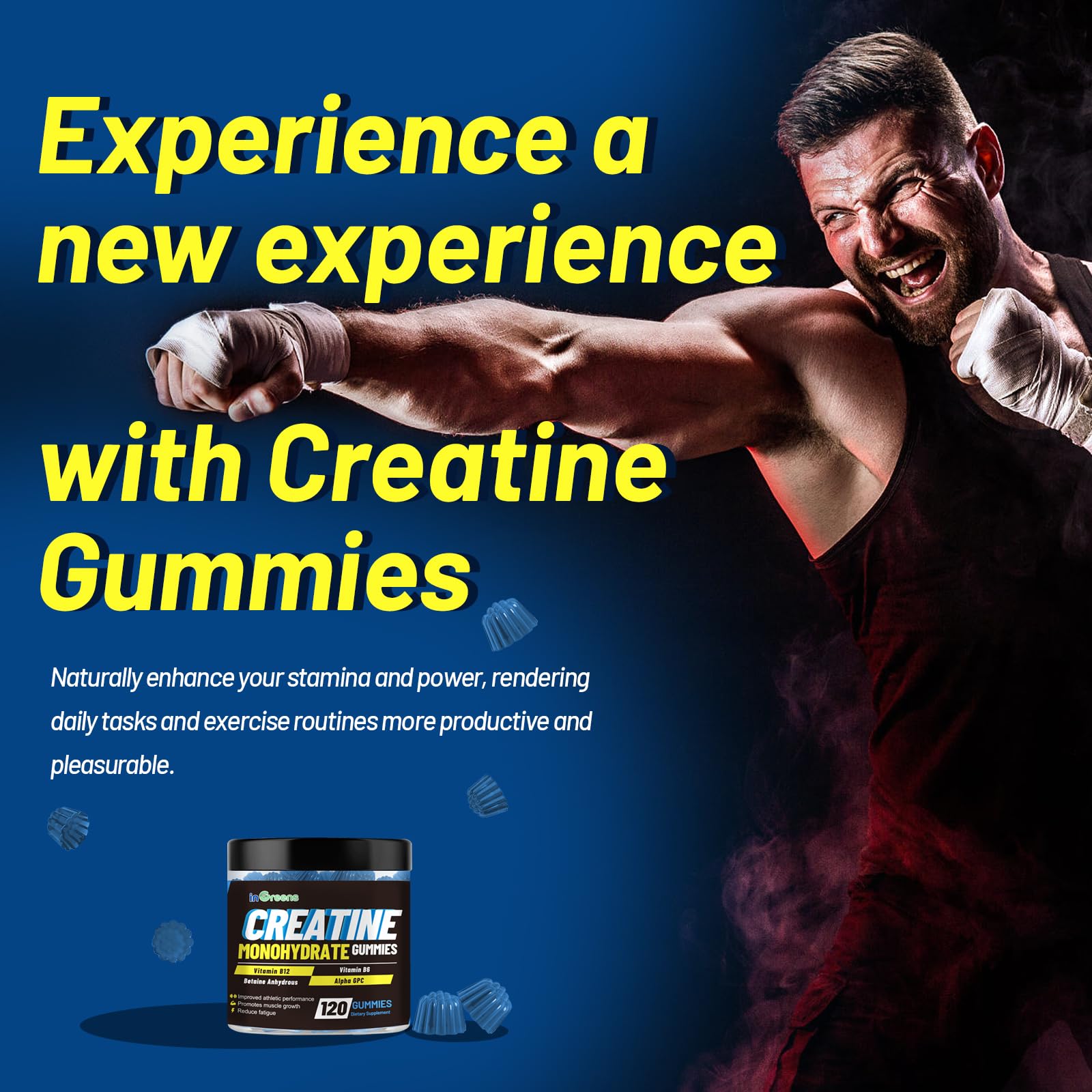 inGreens Creatine Monohydrate Gummies 6g for Men & Women 120 Count inGreens uk supplements