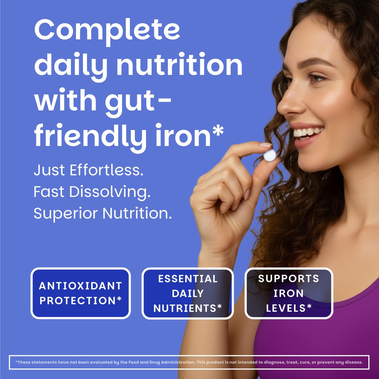 EZ Melts Multivitamin + Iron - Daily Multivitamin for Women & Men - Supports Healthy Energy Levels & Antioxidant Protection EZ Melts uk supplements