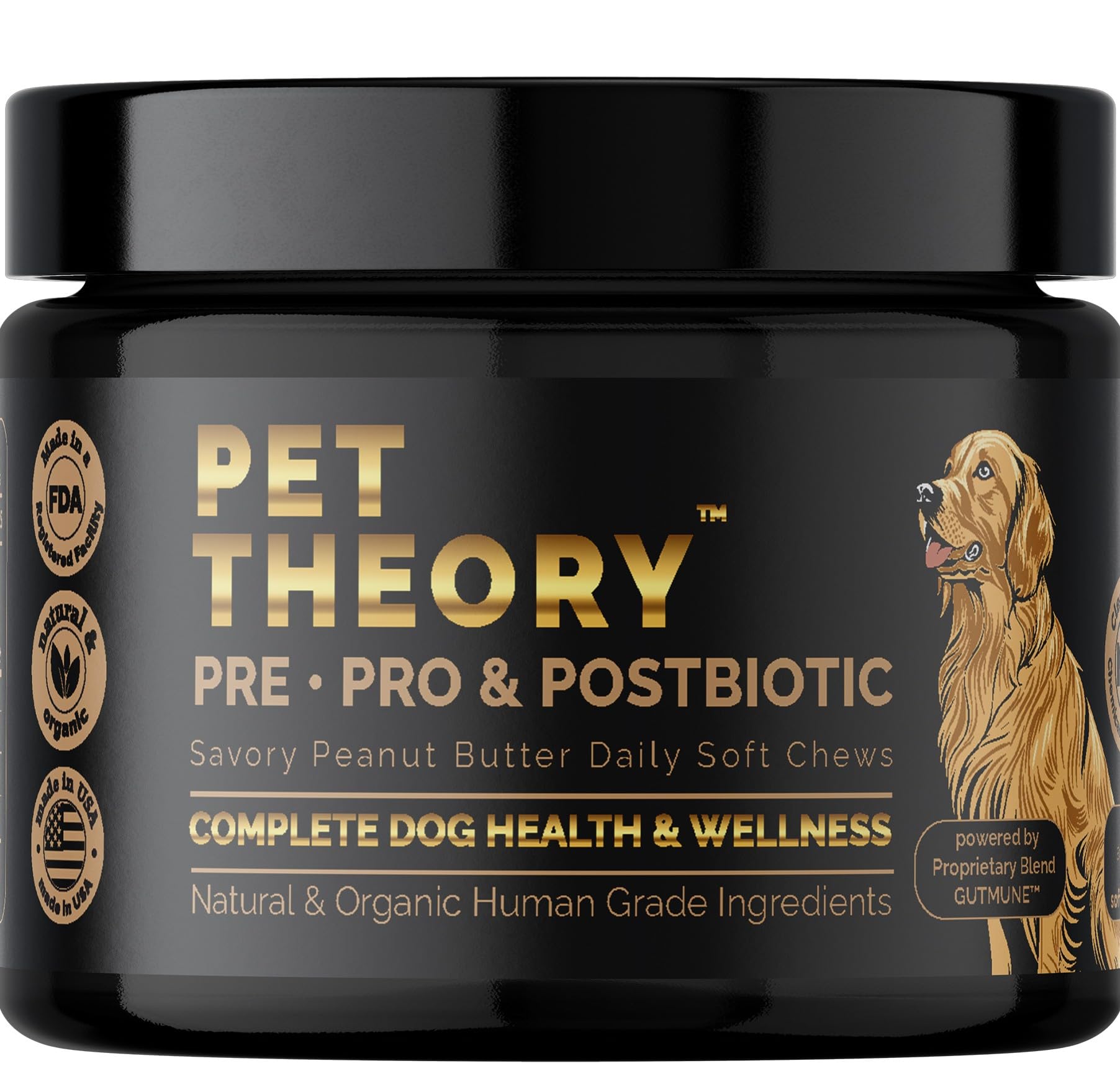 Pet Theory Probiotics for Dogs. Dog Digestive Health-Pre Pro and Postbiotic Combination-Pet Supplements for Gut Health-Supports Digestion, Boost Immunity-100CT Soft Chews Pet Theory uk supplements