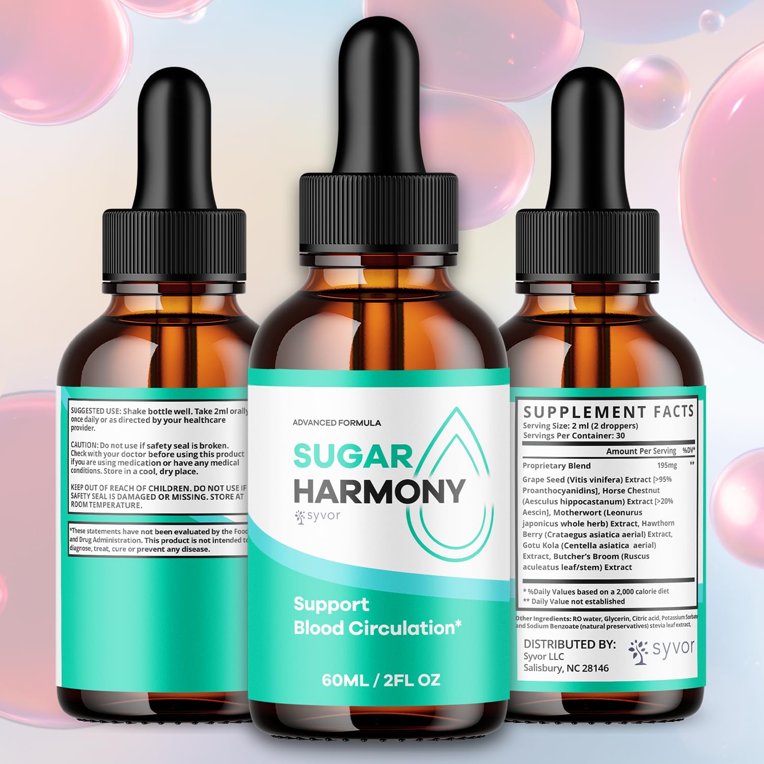 (2 Pack) Sugar Harmony Drops, Official SugarHarmony Liquid Drops with All Natural Ingredients, Advanced Formula Support Supplement with Maximum Strength Premium Vitamins for Women & Men (60 Servings) Syvor uk supplements