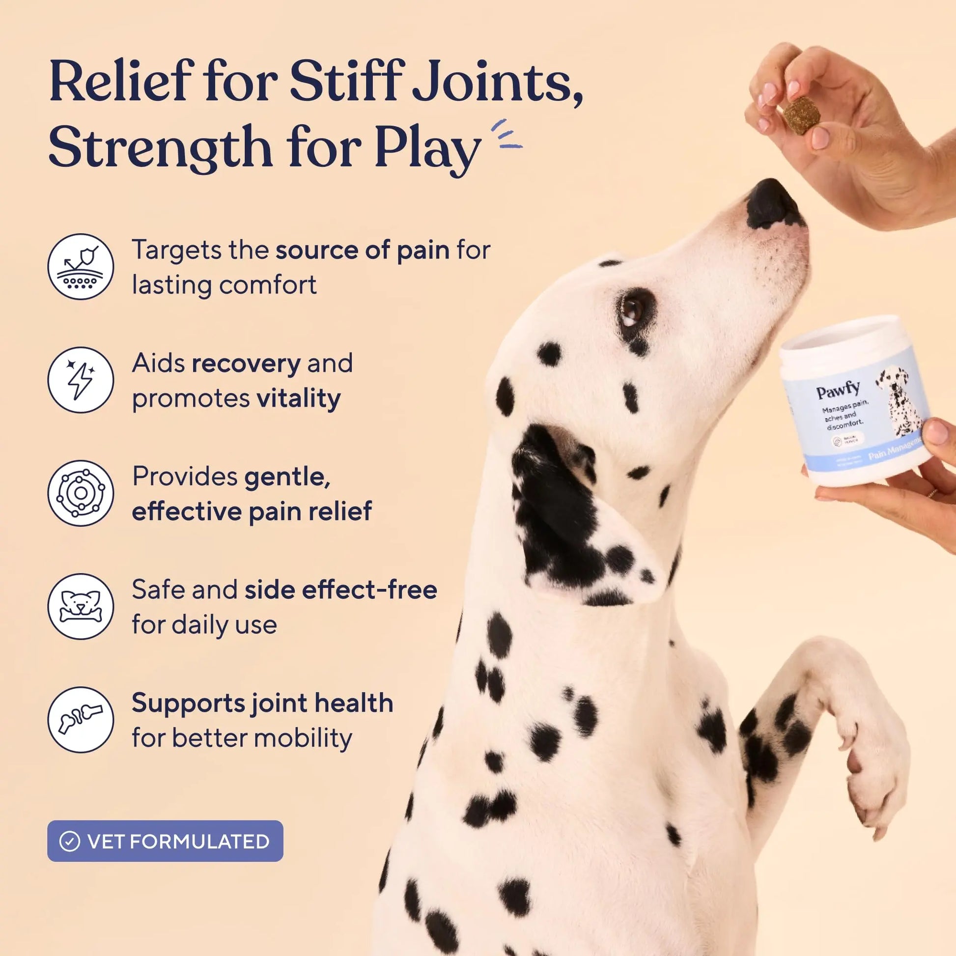 Pawfy Advanced Pain Management - Essential Vitamins & Supplements with Omega 3 |Joint Supplement for Dogs - Supports Hip & Joint Health for Small, Medium, Large Breeds | 30 Fast-Acting Chews Pawfy uk supplements