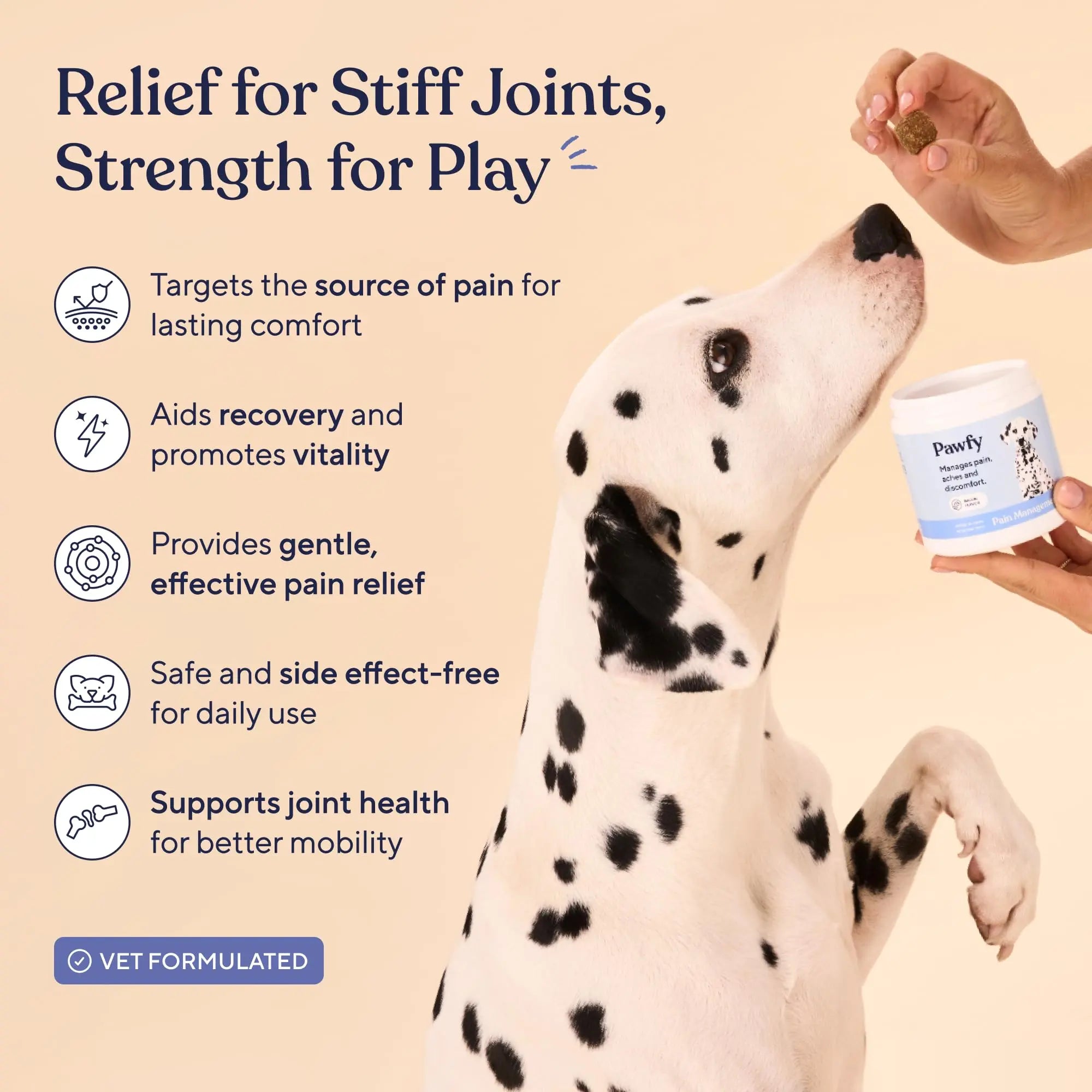 Pawfy Advanced Pain Management - Essential Vitamins & Supplements with Omega 3 |Joint Supplement for Dogs - Supports Hip & Joint Health for Small, Medium, Large Breeds | 30 Fast-Acting Chews Pawfy uk supplements