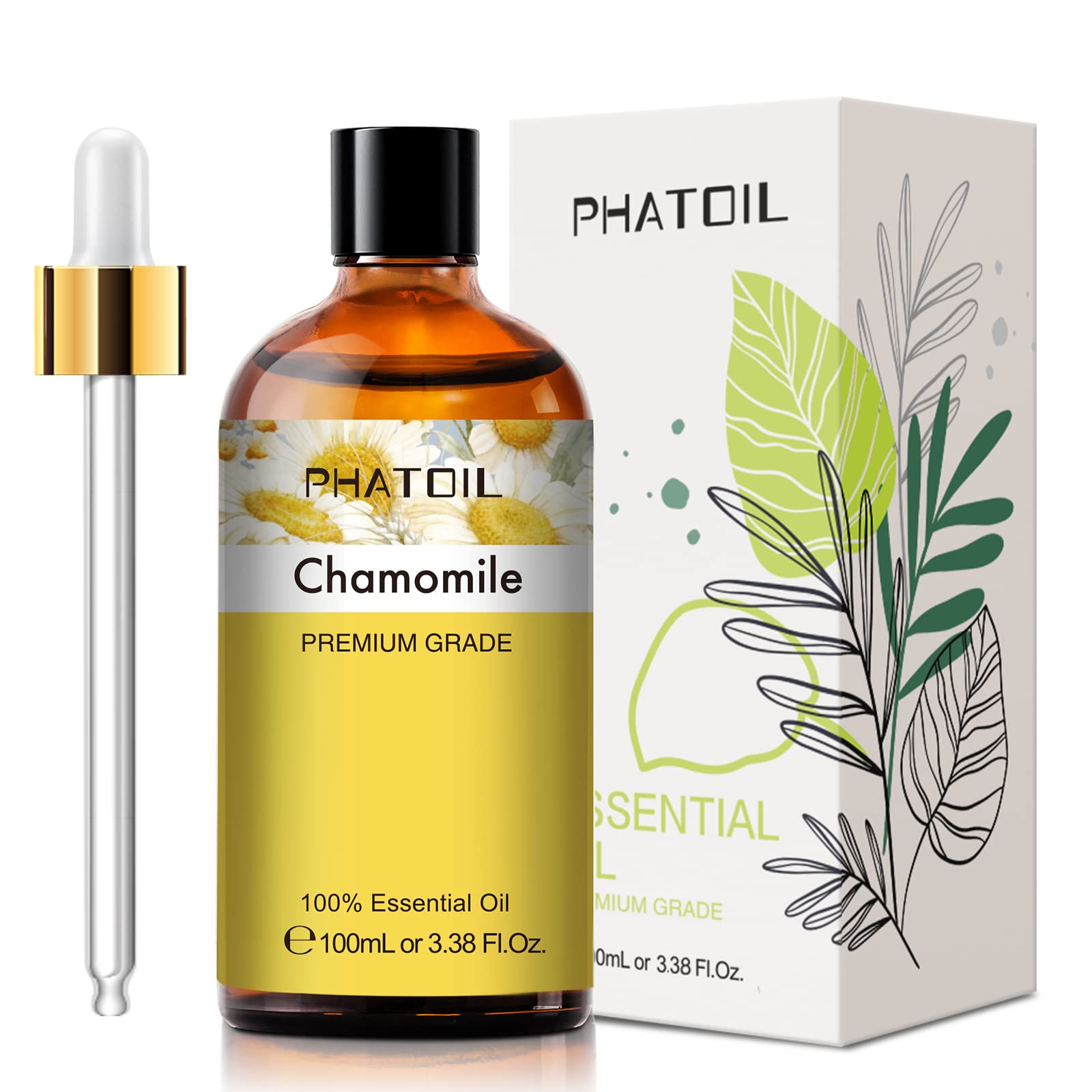 PHATOIL 100ML Chamomile Essential Oil - 3.38FL.OZ Essential Oils for Diffusers for Home PHATOIL uk supplements