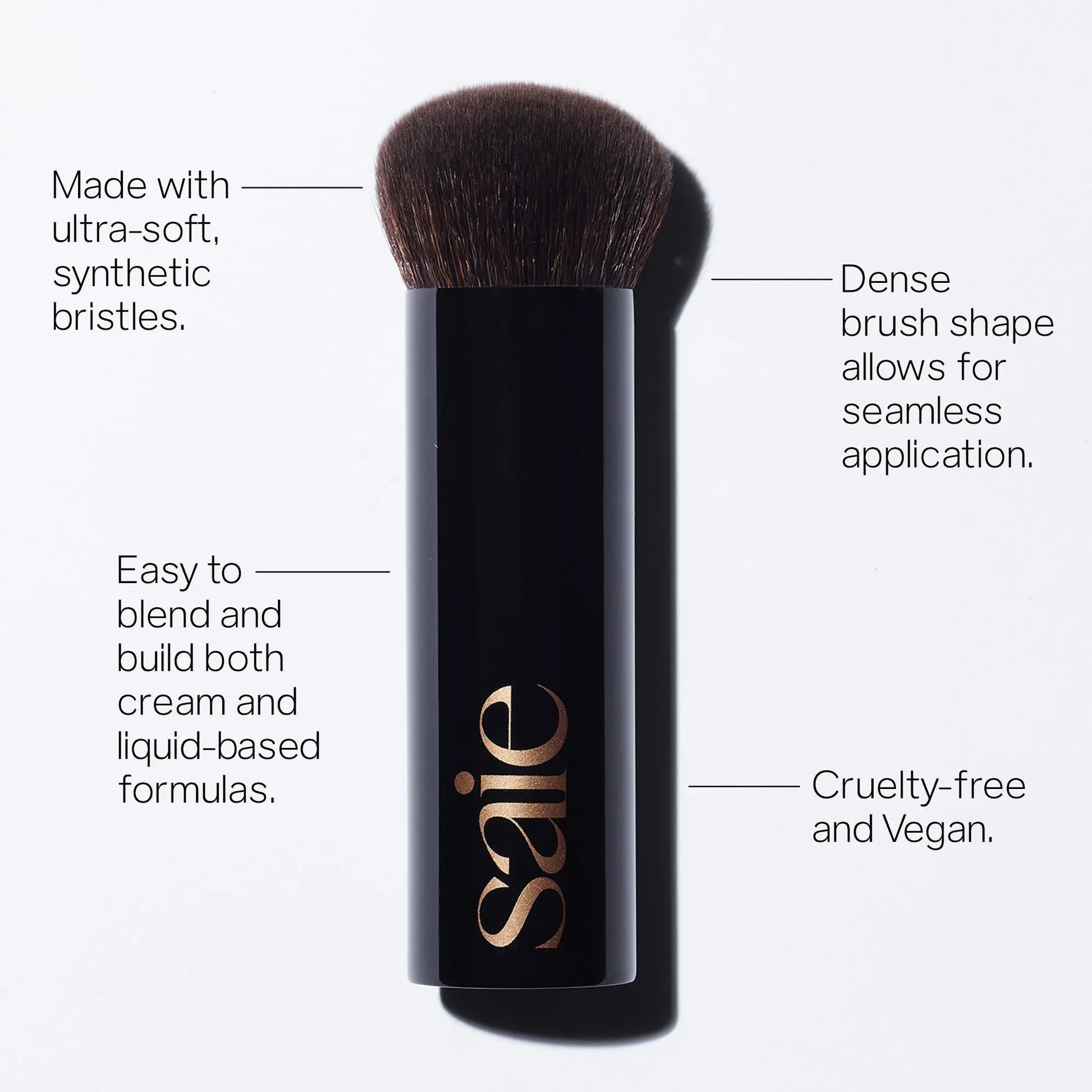 Saie The Big Liquid Foundation Brush - Soft, Multi-Use Makeup Brush for Buffing, Blending & Building - Made with Cruelty-Free, Synthetic Bristles & Creates a Seamless Finish (1 Count) Saie uk supplements