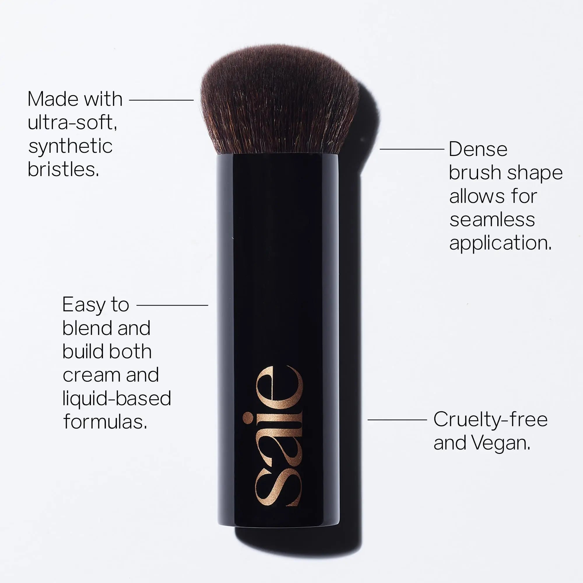 Saie The Big Liquid Foundation Brush - Soft, Multi-Use Makeup Brush for Buffing, Blending & Building - Made with Cruelty-Free, Synthetic Bristles & Creates a Seamless Finish (1 Count) Saie uk supplements