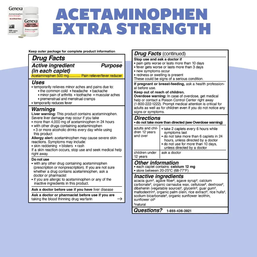 Genexa Kids & Adults Clean Acetaminophen Combo | Family Pain & Fever Bundle | Dye Free, 0% Artificial Additives | Vegan & Non-GMO | Medicine Made Clean | Ages 2-11, 12+ (2 Pack) Genexa uk supplements