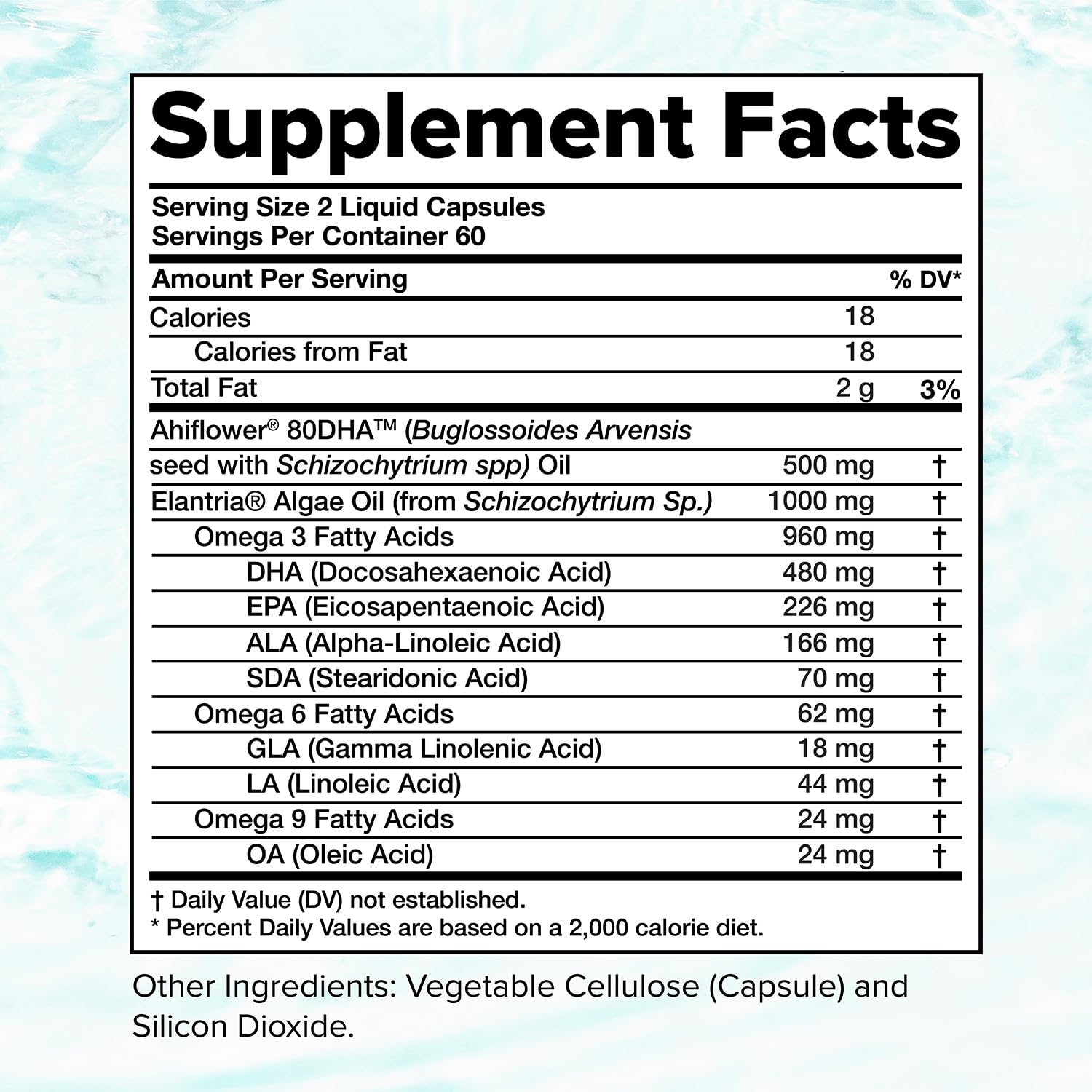 Complement Vegan Omega 3 Supplement- 960mg Omega-3 Fatty Acids, DHA, EPA, SDA, ALA Supplement - Immune Support- 60 Servings, 120 Liquid Capsules Complement uk supplements
