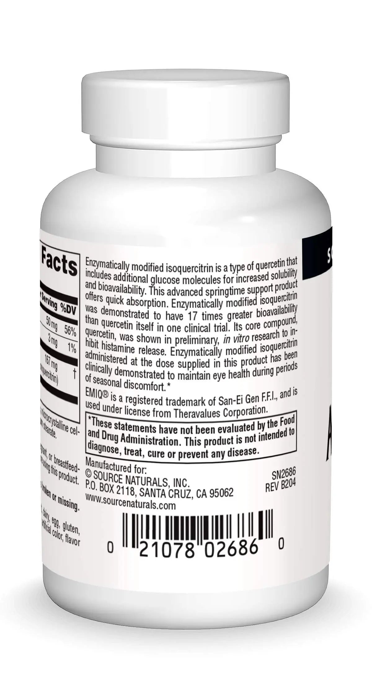 Source Naturals AllerStrength Fast-Acting Seasonal Immune Support - Highly Bioavailable Quercetin* - 60 Tablets Source Naturals uk supplements