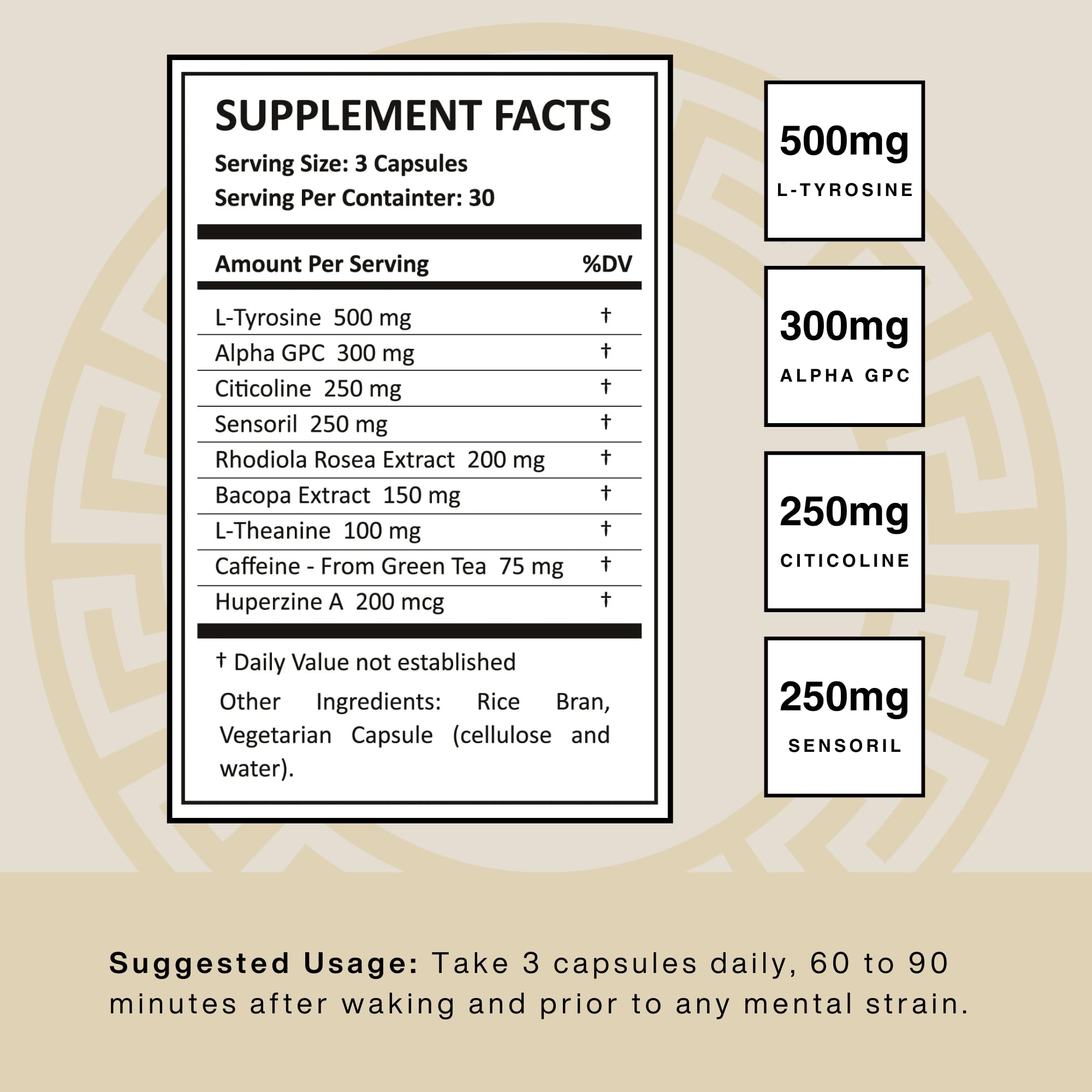 Mt. Athos Performance Sigma Mind | Potent Nootropic Formula to Support Cognitive Function, Improved Focus, Drive, and Mood | 30 Servings, 90 Capsules Mt. Athos Performance uk supplements
