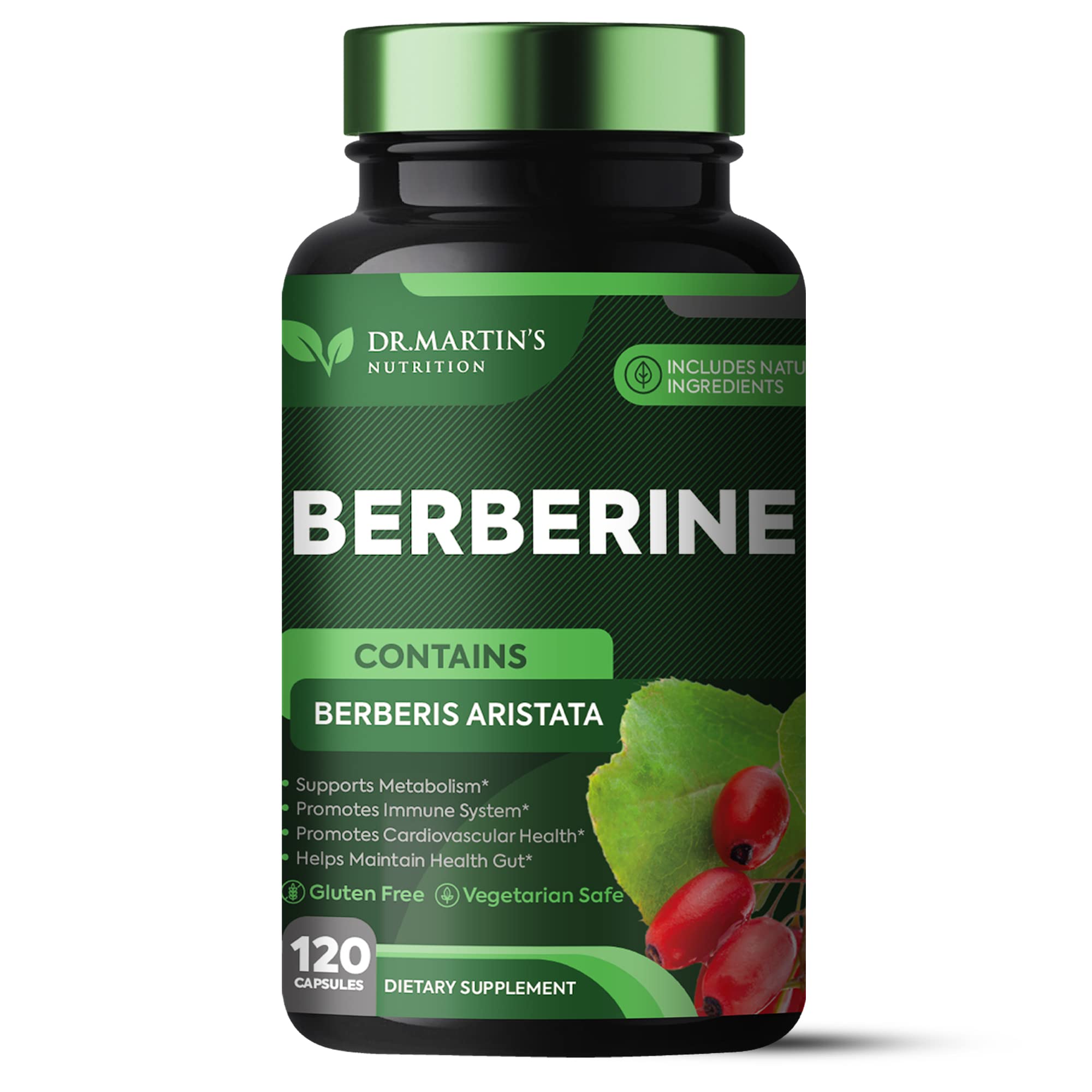 Potent 1200mg Berberine Supplement | 120 Capsules | Berberine HCL Supplement For Healthy DR. MARTIN'S NUTRITION uk supplements