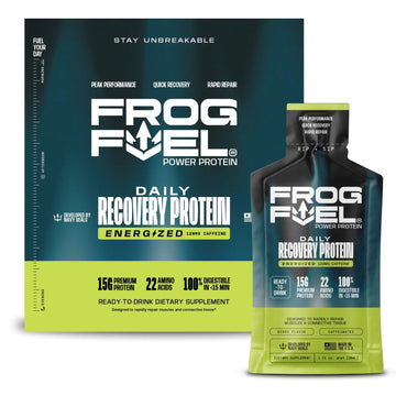 Frog Fuel Power Energized Complete Protein Shot, 15g, Nano Hydrolyzed & Grass Fed, 80mg Caffeine, Gluten Free, Fat & Sugar Free, 22 Amino Acids, Frog Fuel uk supplements