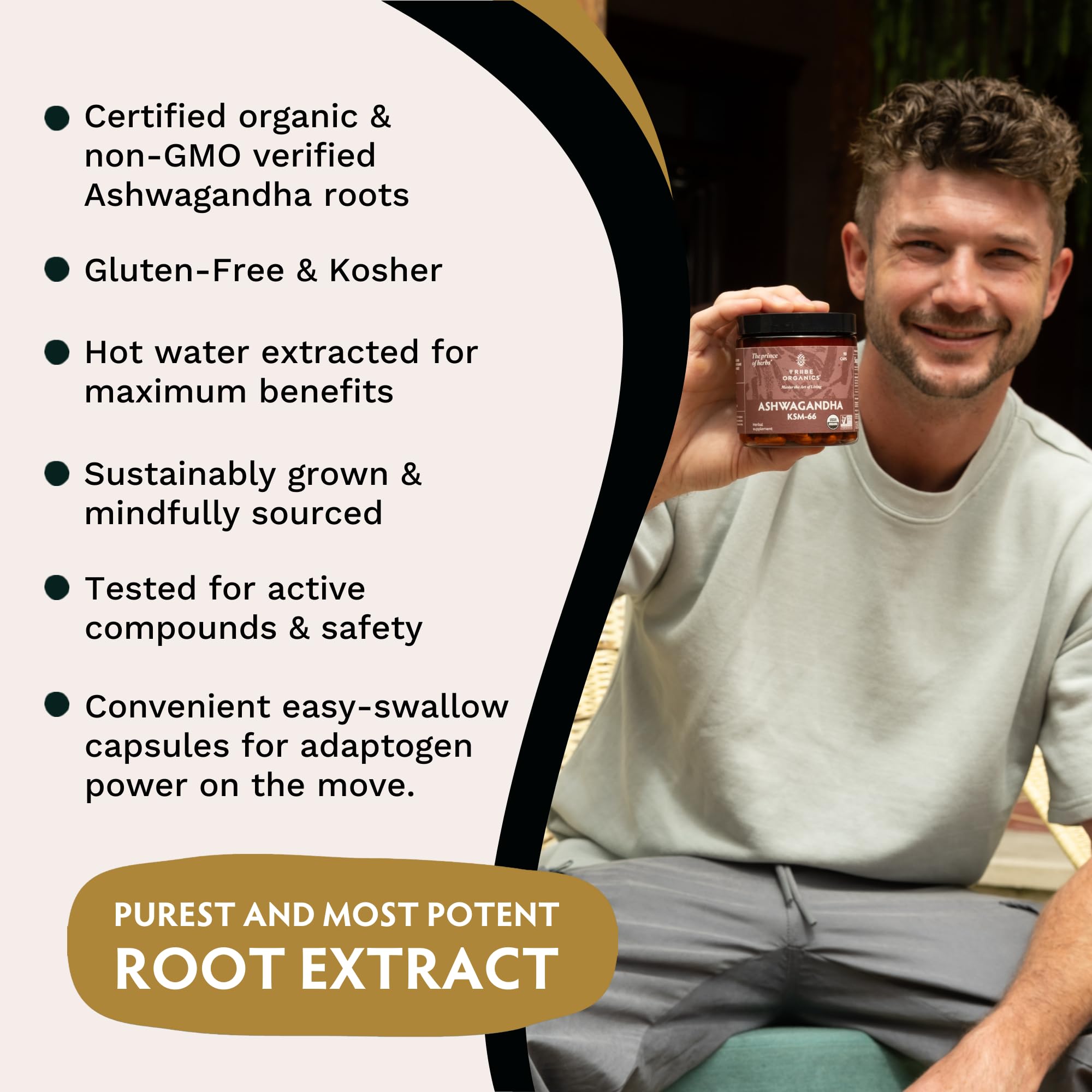 TRIBE ORGANICS Ashwagandha KSM 66 Pure Organic Root Powder Extract Ayurvedic TRIBE ORGANICS uk supplements