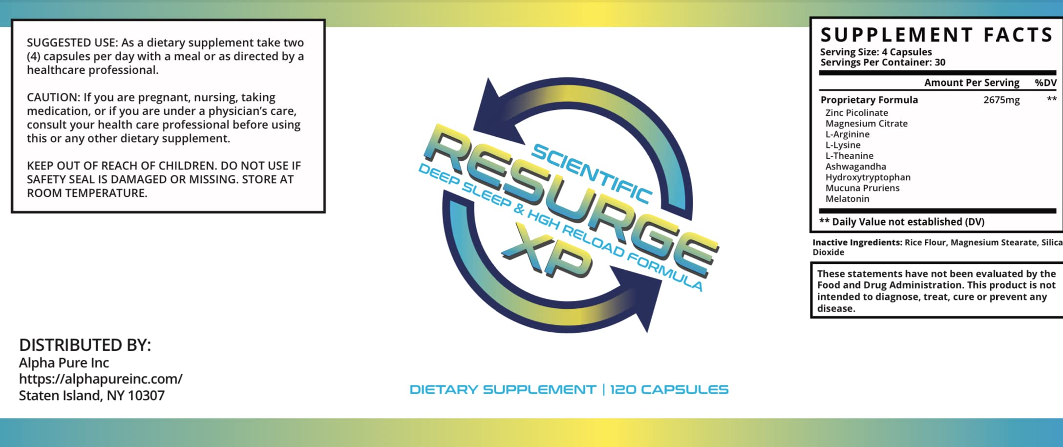 Alpha Pure Scientific Resurge XP Deep Sleep Support Formula 120 Capsules Alpha Pure uk supplements