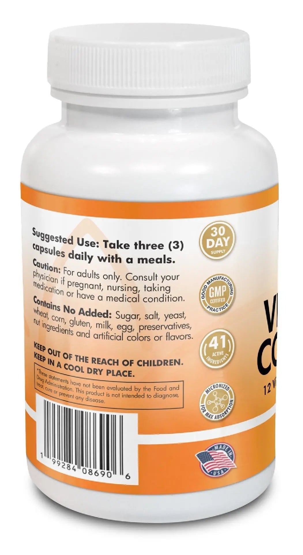 Vitamin Complex Multivitamins and Multiminerals - 12 Vitamins and 14 Minerals, Vitamin A C D3 E B1 B2 B3 B5 B6 B9 B12 H and Minerals Main Products uk supplements