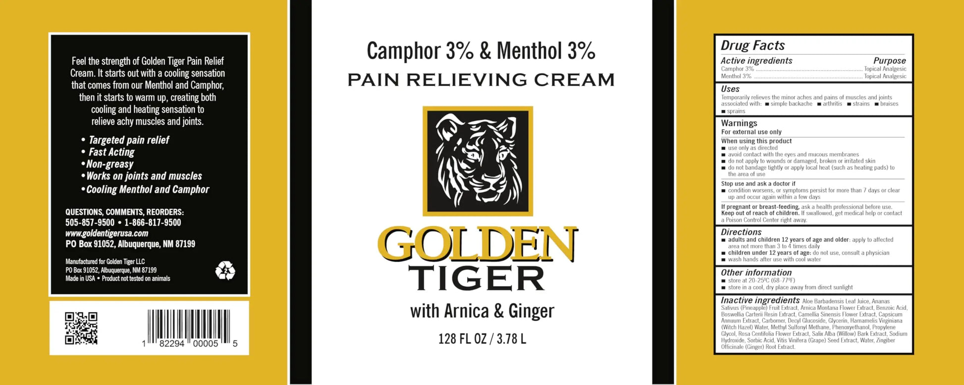 Golden Tiger Pain Relief Cream1 Gallon Golden Tiger uk supplements