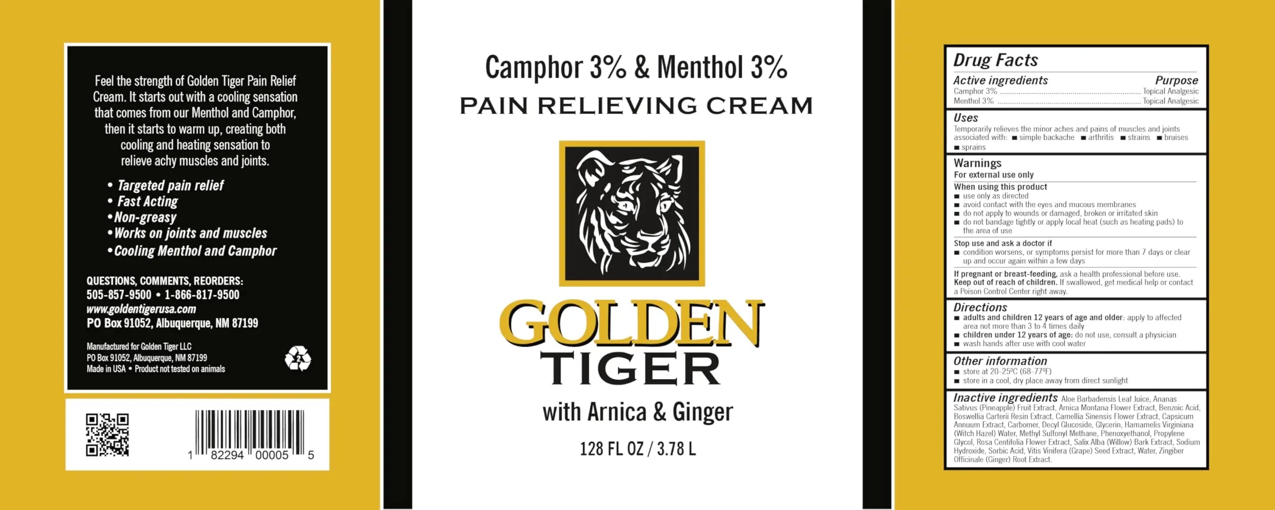 Golden Tiger Pain Relief Cream1 Gallon Golden Tiger uk supplements