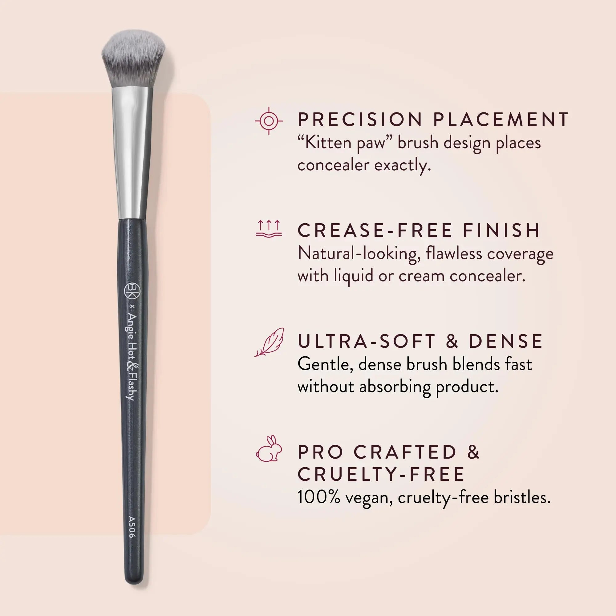 BK BEAUTY BRUSHES - ANGIE HOT & FLASHY A506 CONCEALER - Viral "Kitten Paw" Face Brush - Under-Eye Concealing and Contouring - Makeup Brushes BK BEAUTY uk supplements