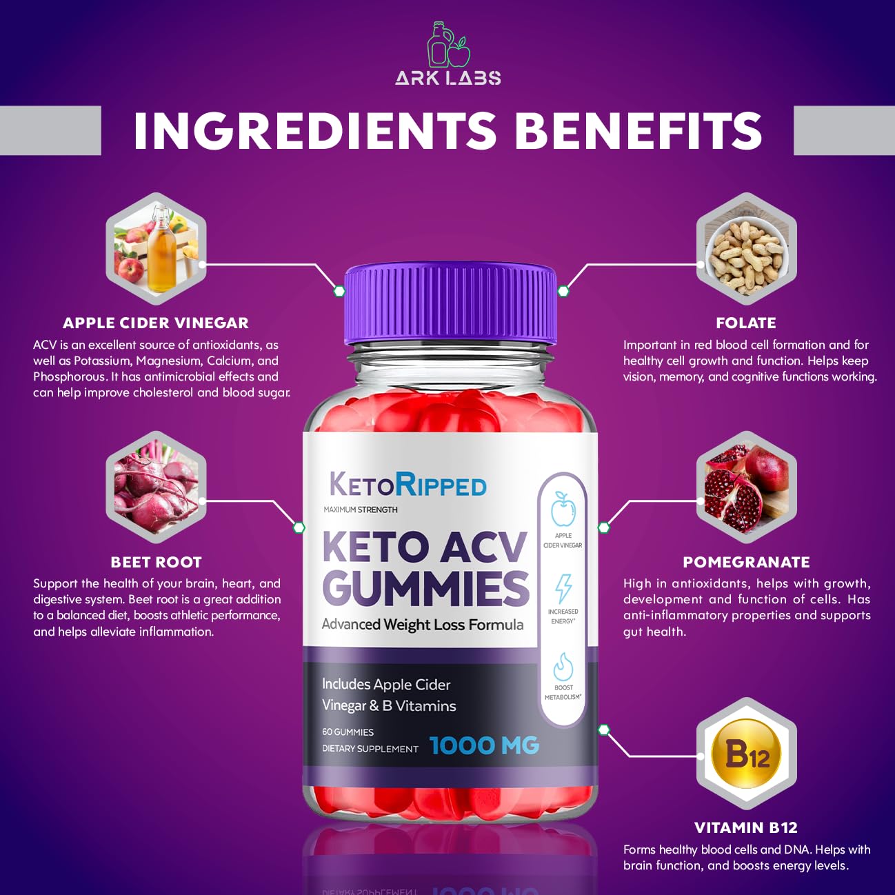 (5 Pack) Keto Ripped ACV Gummies, Keto Ripped ACV Gummies Advanced Weight Loss 1000MG Ark Labs uk supplements