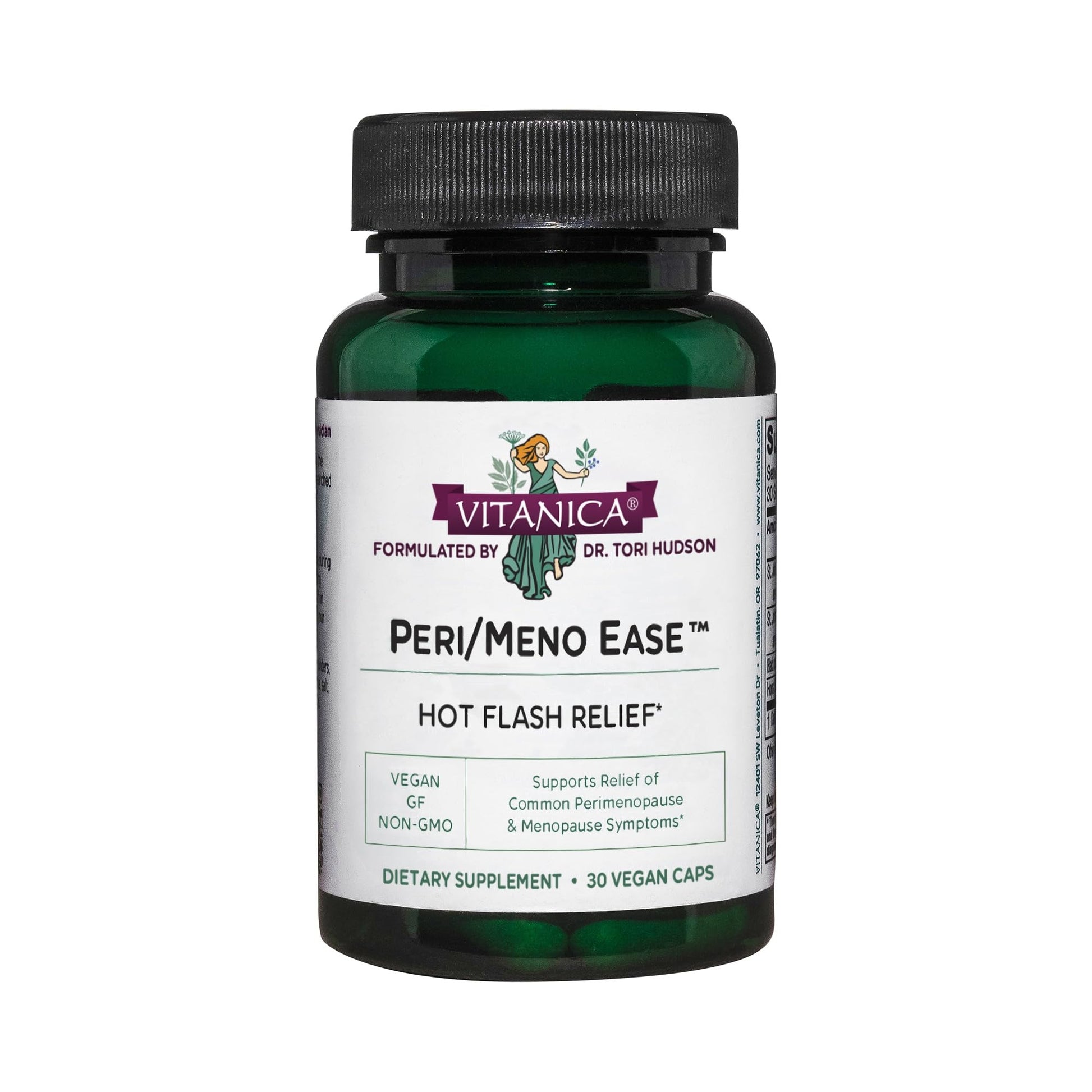 Vitanica Peri/Meno Ease - for Perimenopause and Menopause Symptoms - Hot Flash Relief with Clinically Studied Siberian Rhubarb Extract - Supports Sleep and Stress with Ashwagandha - Vegan - 30 Caps Vitanica uk supplements