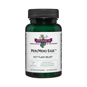 Vitanica Peri/Meno Ease - for Perimenopause and Menopause Symptoms - Hot Flash Relief with Clinically Studied Siberian Rhubarb Extract - Supports Sleep and Stress with Ashwagandha - Vegan - 30 Caps Vitanica uk supplements