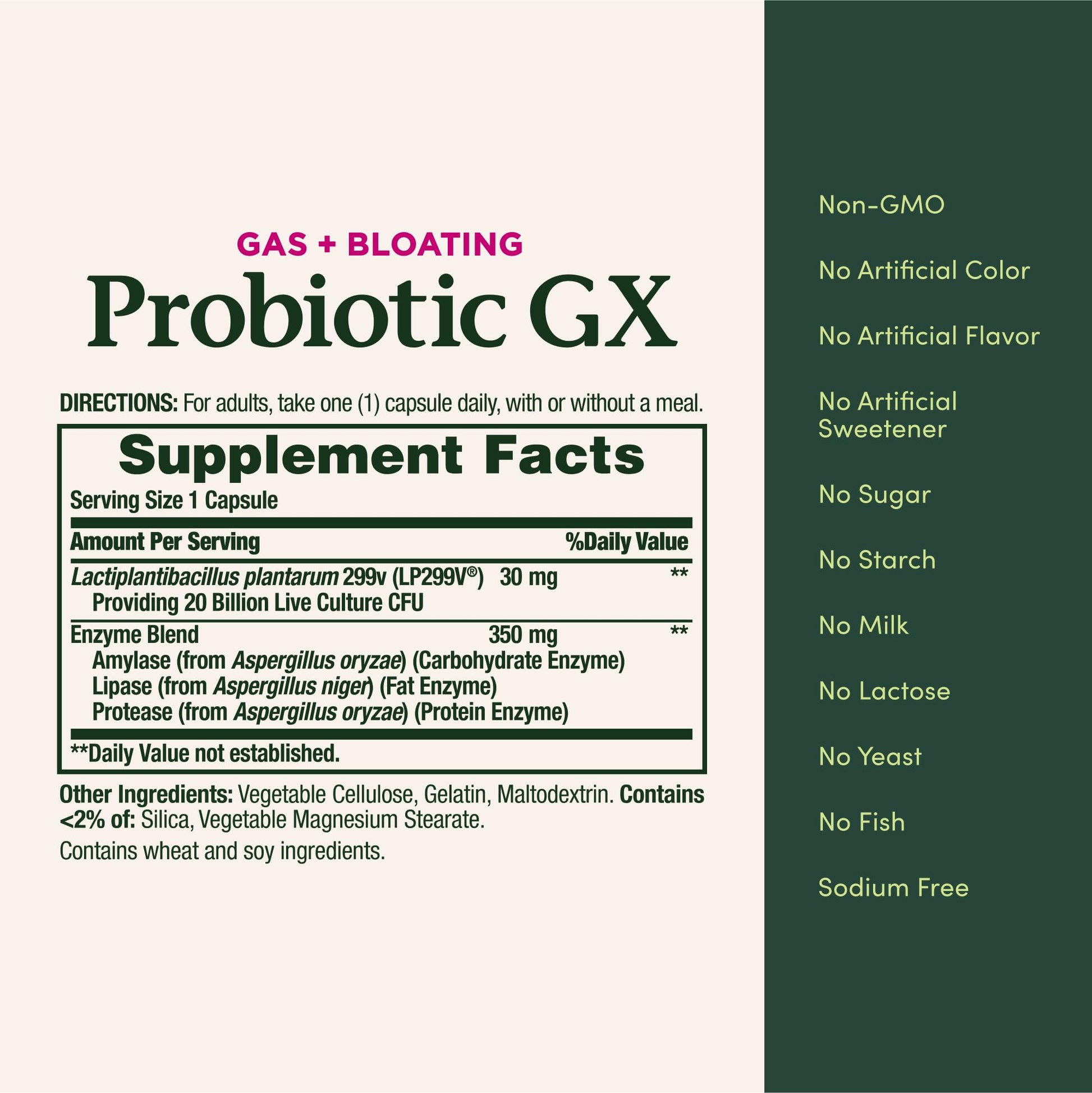 Nature's Bounty Probiotic GX, Helps with Occasional Gas and Bloating, Dietary Supplement, Digestive Health, 25 Capsules Nature's Bounty uk supplements