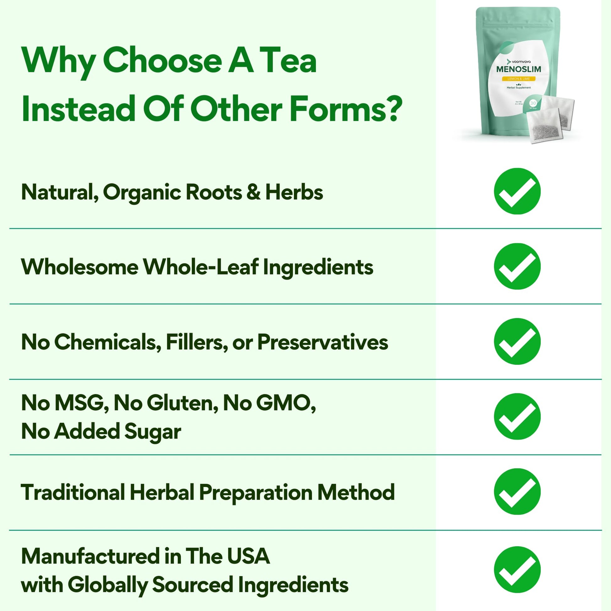 VoomVaya MenoSlim Tea – Menopause & Perimenopause Supplement for Women – Supports Healthy Metabolism & Overall Wellness – Acai Berry Flavor – 30 Tea Bags VoomVaya uk supplements