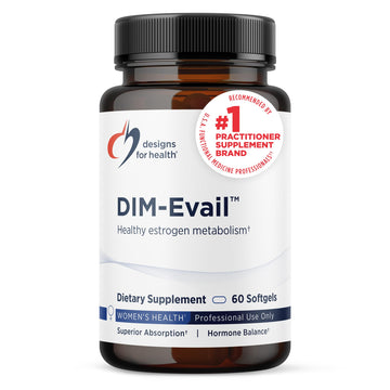 Designs for Health DIM-Evail - 100mg Diindolylmethane Supplement - Enhanced Absorption Technology DIM Supplement - May Support Healthy Estrogen Metabolism - Gluten Free + Non-GMO (60 Softgels) Designs for Health uk supplements