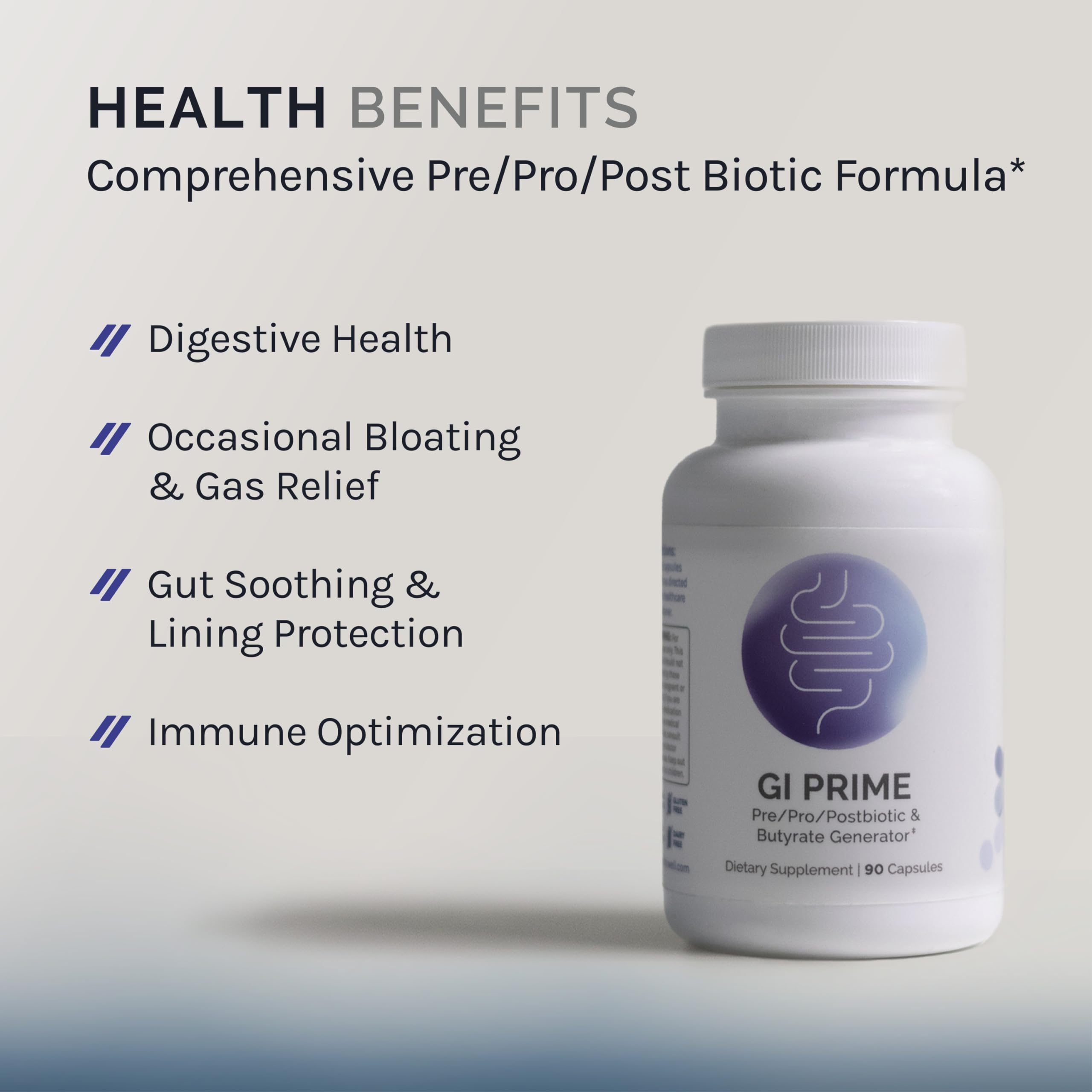InfiniWell GI Prime - Pre, Post & Probiotics for Digestive Health - Aid Immune Function & Support The Gut-Brain Axis - with Bacillus Probiotics for Women & Men (90 Capsules) InfiniWell uk supplements
